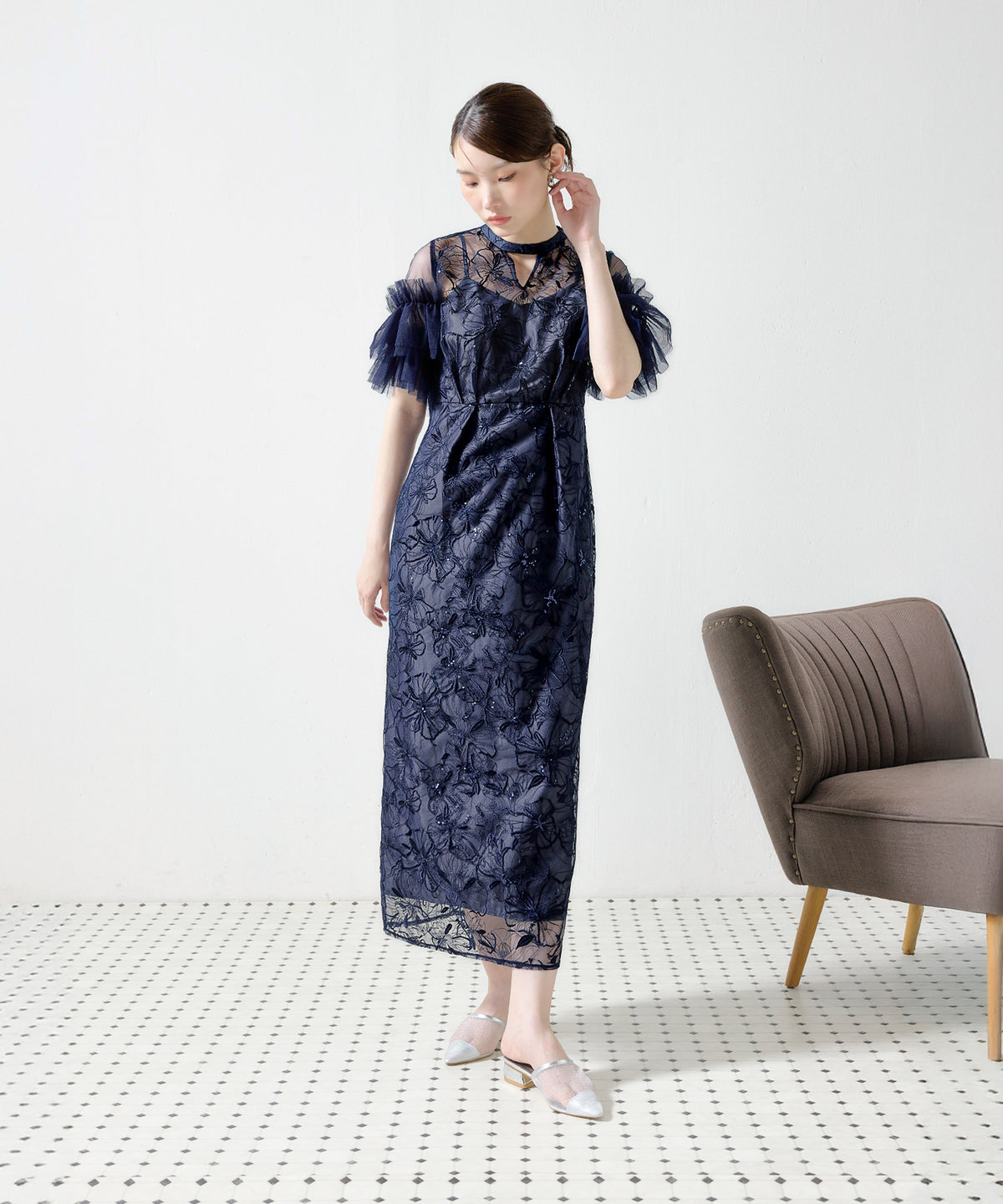 167cm / 着用 M / アッシュブルー