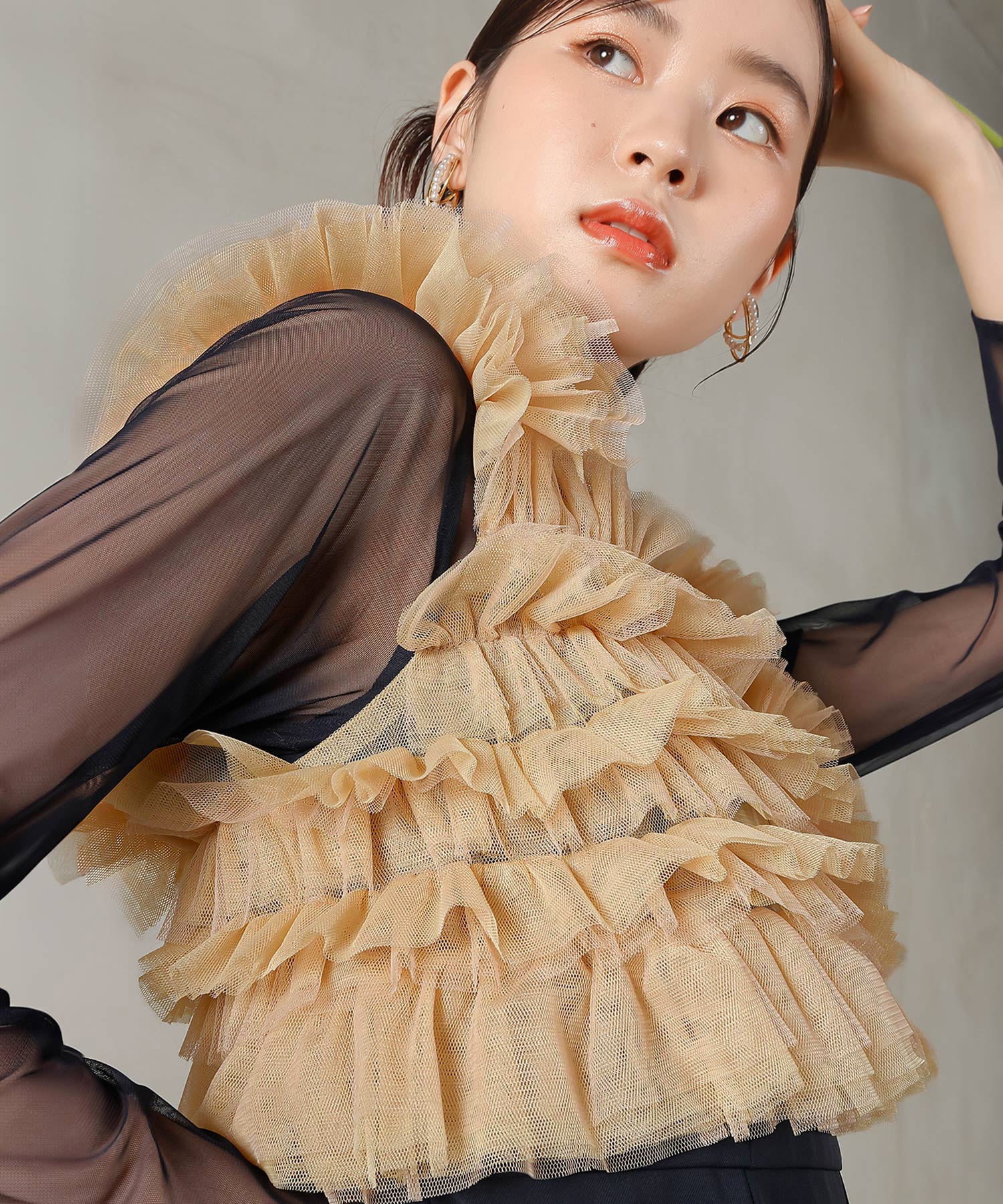 チュールビスチェ ワイドパンツ オールインワン ドレス 2点セット