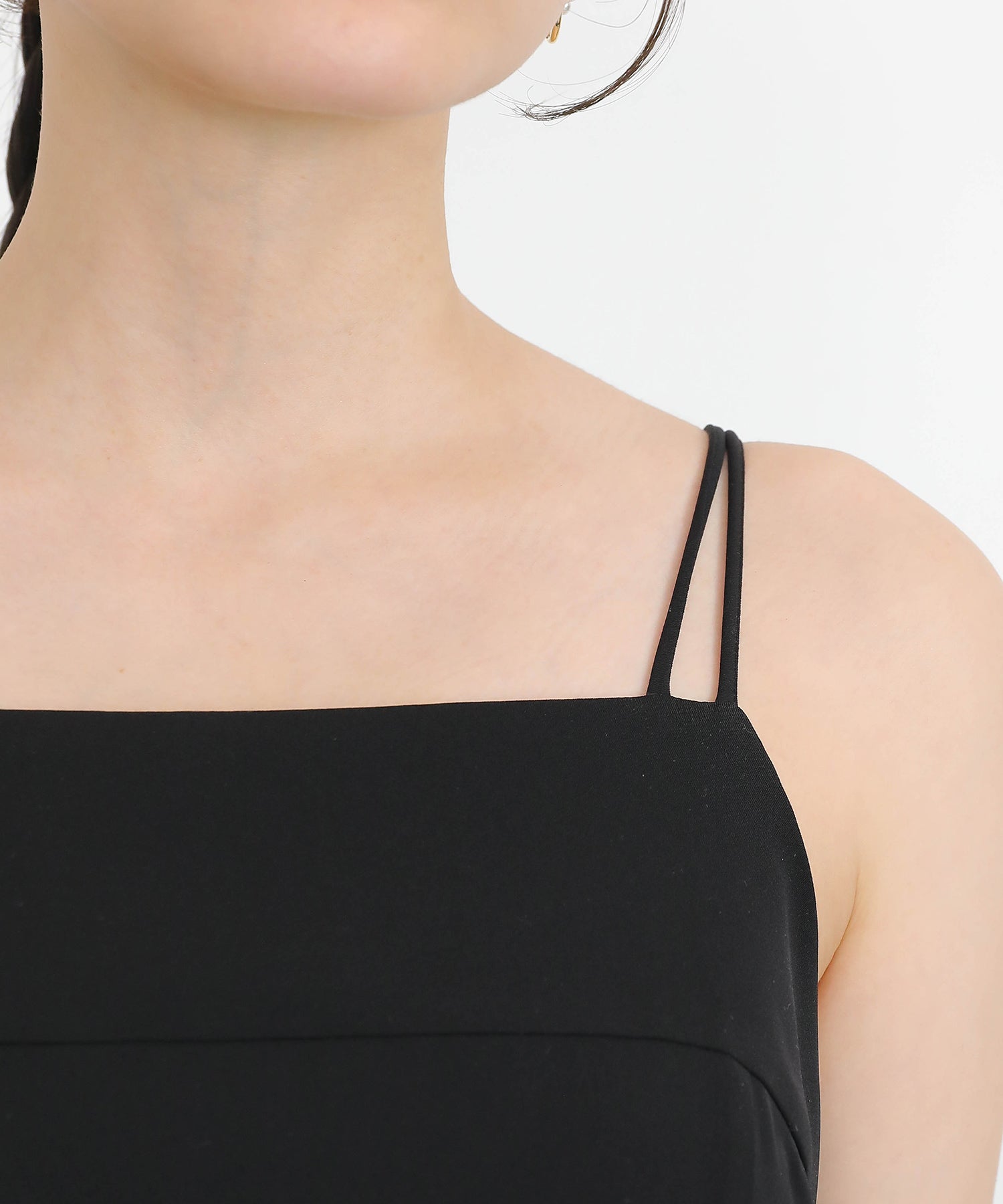 ドットチュールフリルトップス ダブルストラップキャミワンピ 2点セット パーティー ドレス