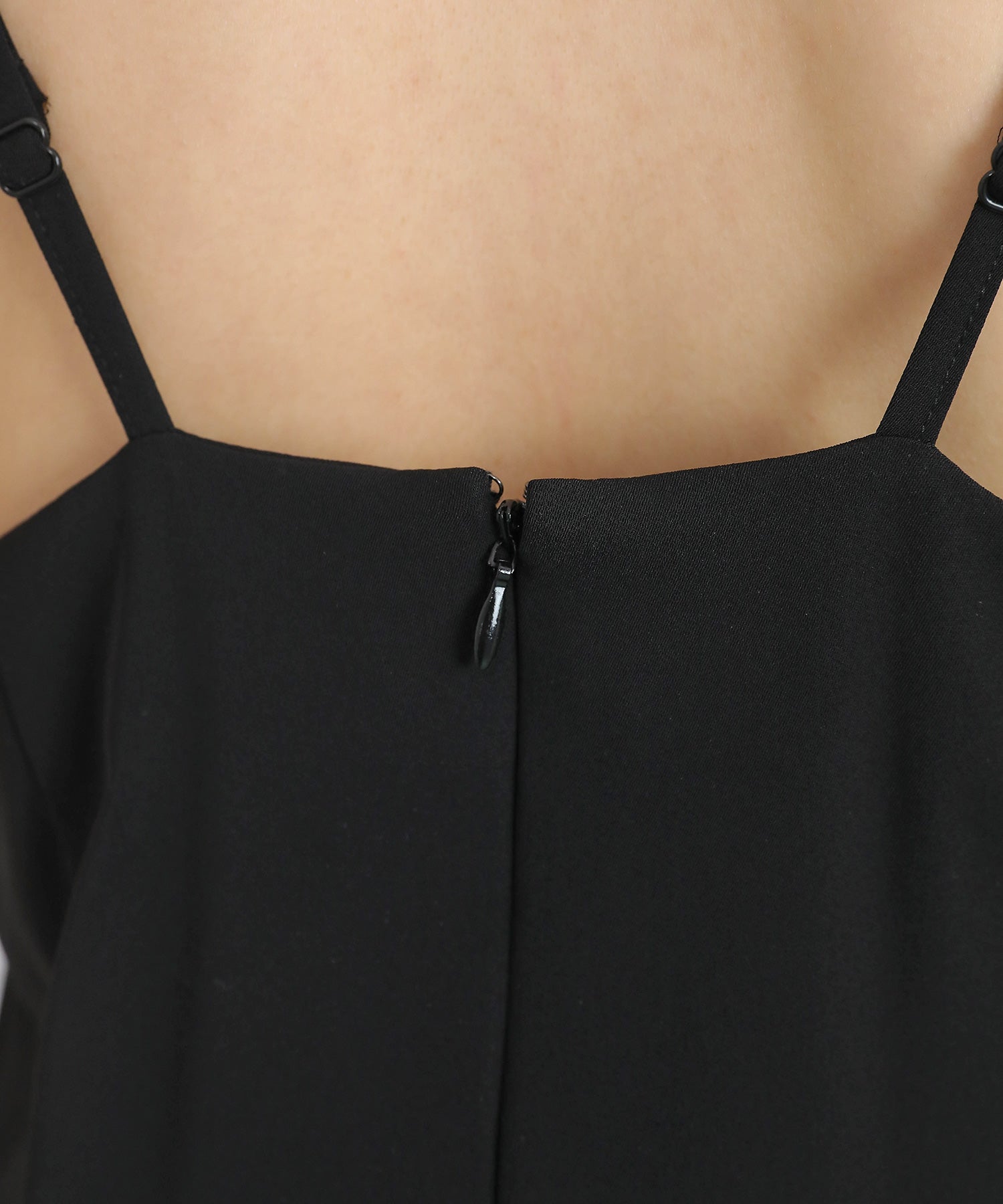 ドットチュールフリルトップス ダブルストラップキャミワンピ 2点セット パーティー ドレス