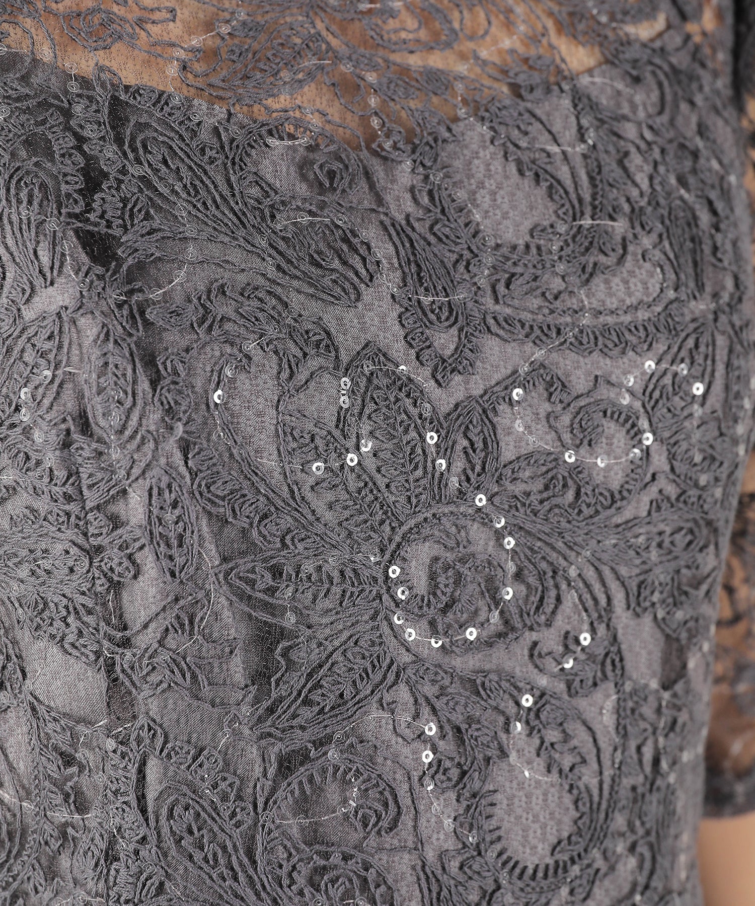 総レース スパンコール マーメイド ワンピース ドレス