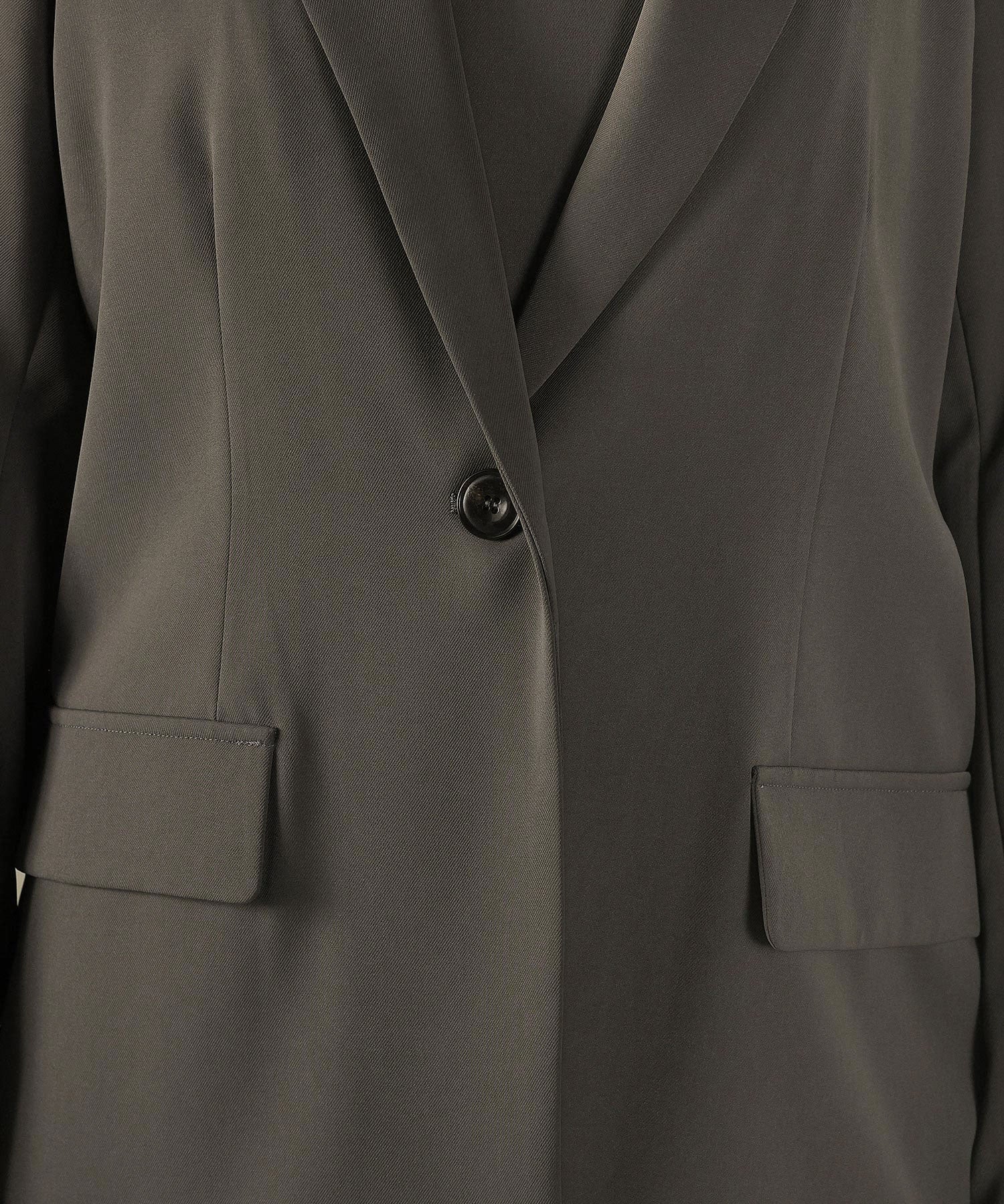 シングルジャケット 袖ファスナー Iライン ワンピース 2点セット