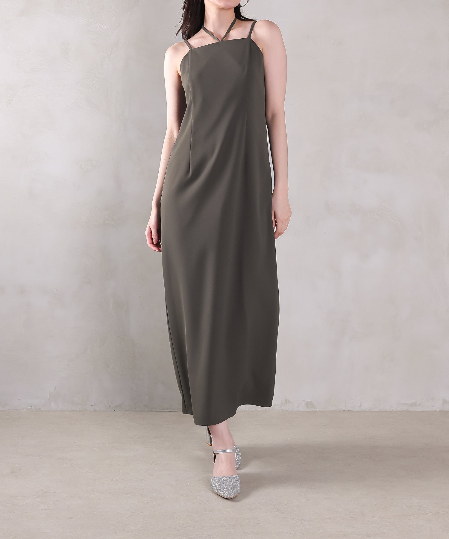 c354＊新品 ina ジャケット＋ワンピース 2点セット シングルジャケット 袖ファスナー Iライン ワンピース 2点セット