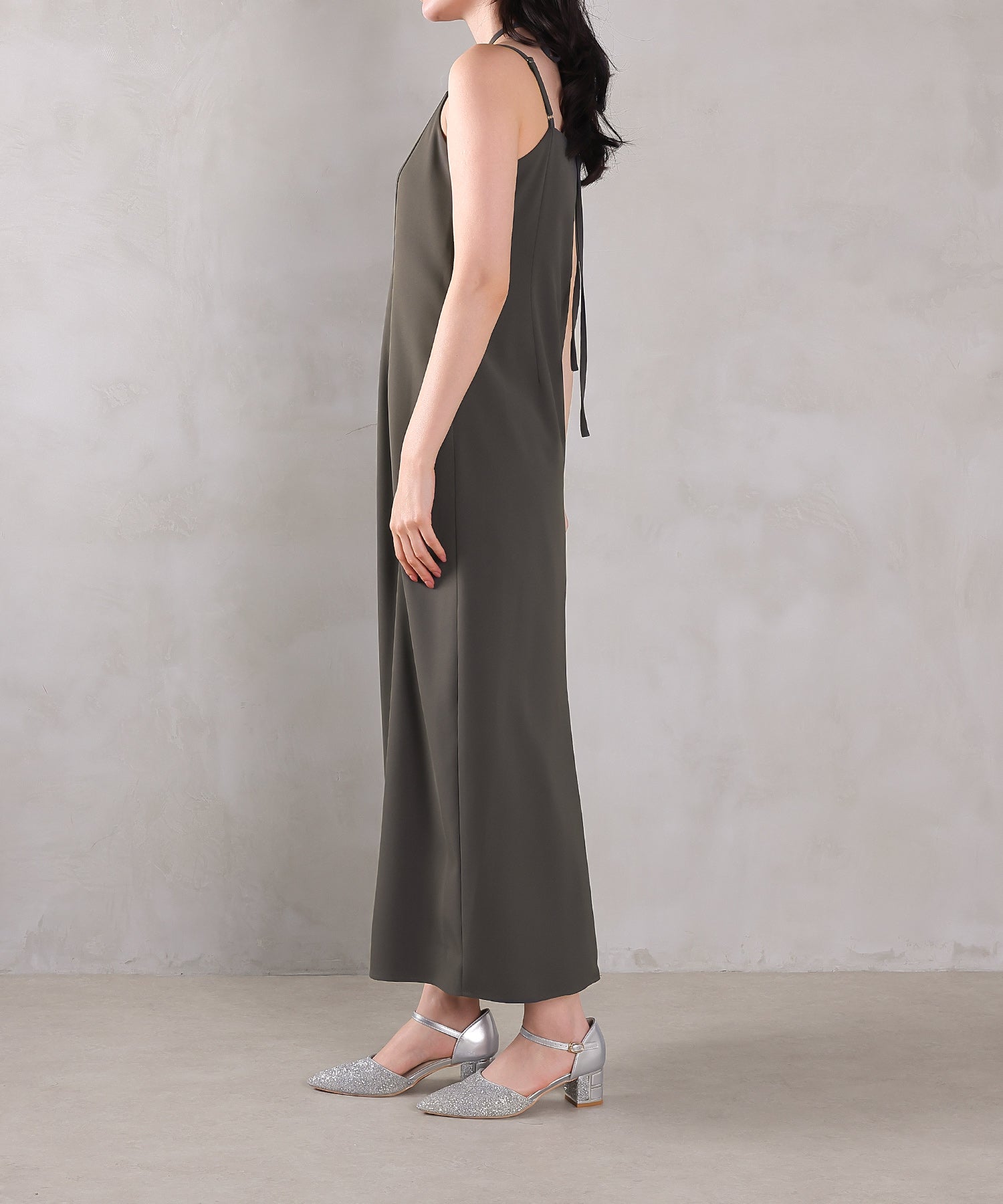 シングルジャケット 袖ファスナー Iライン ワンピース 2点セット