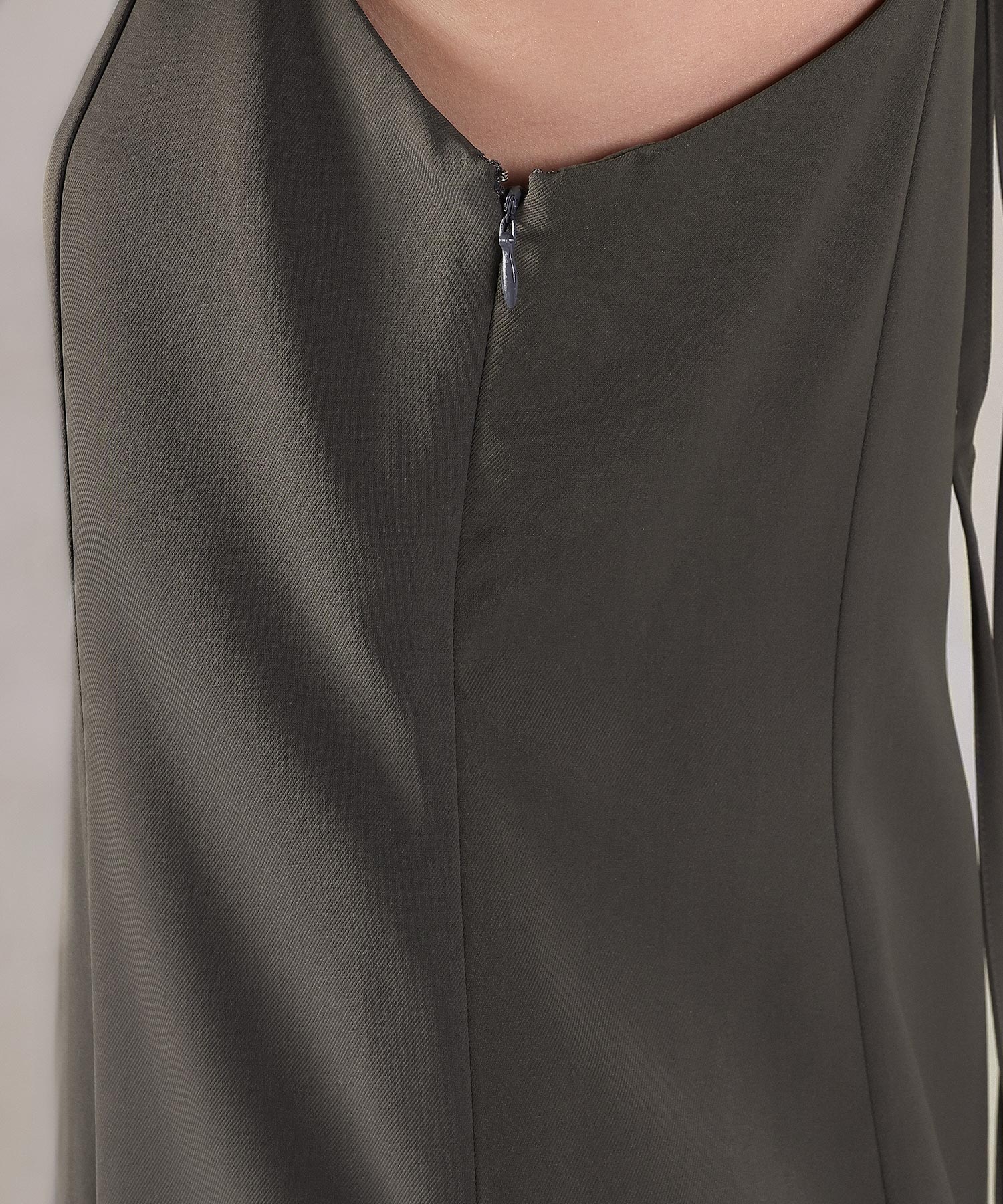 シングルジャケット 袖ファスナー Iライン ワンピース 2点セット