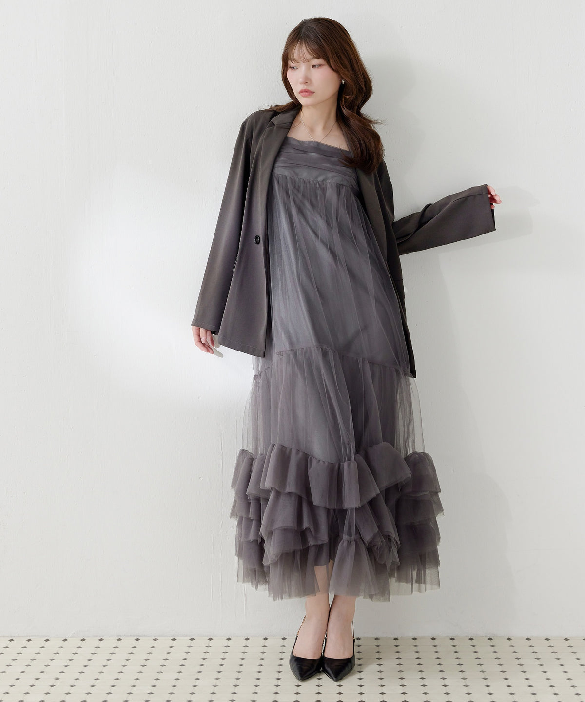 167cm / 着用 M / チャコールグレー