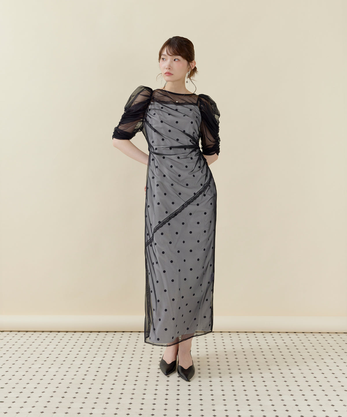167cm / 着用 M / ホワイト×ブラック