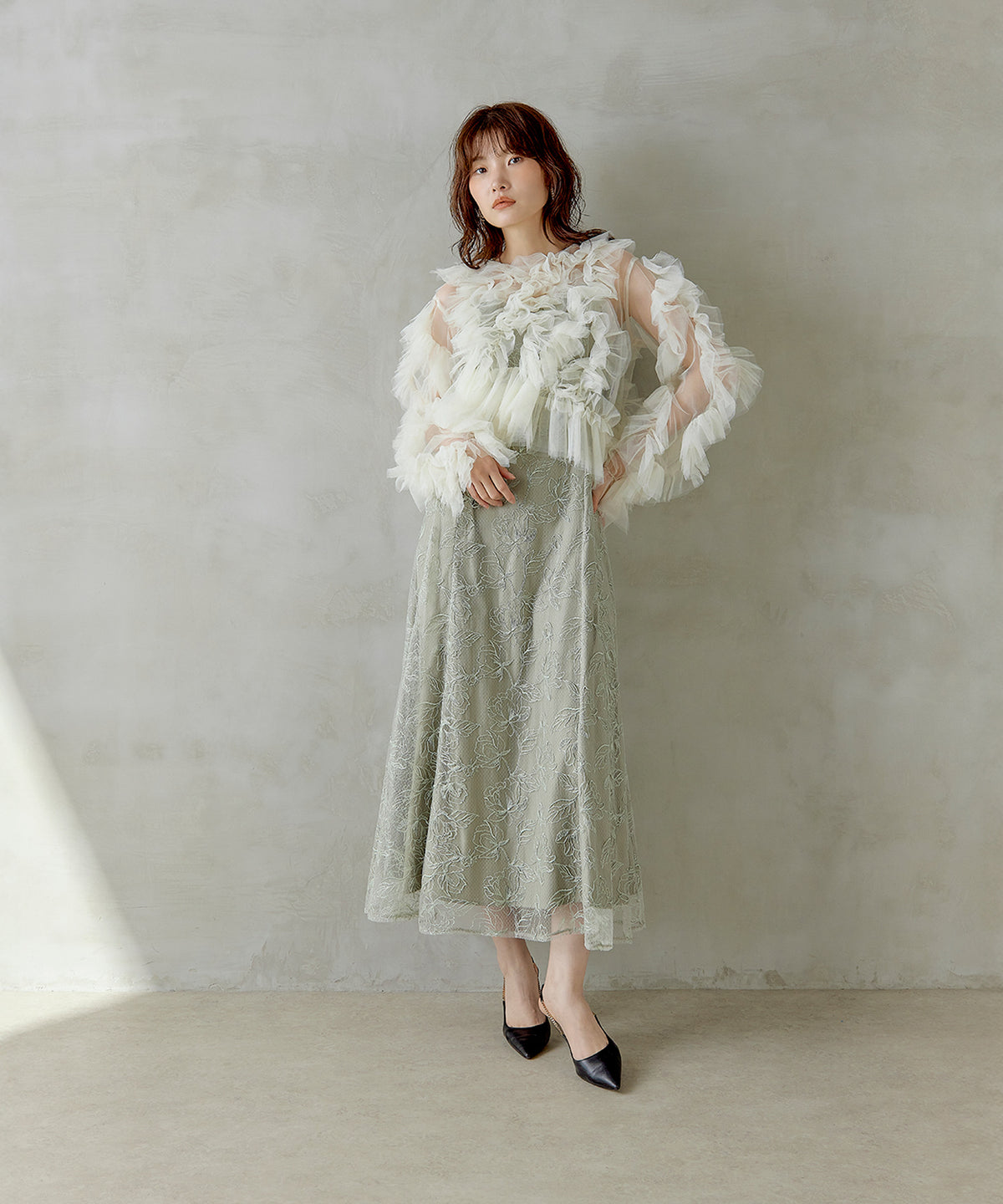 167cm / 着用 M / アイボリー