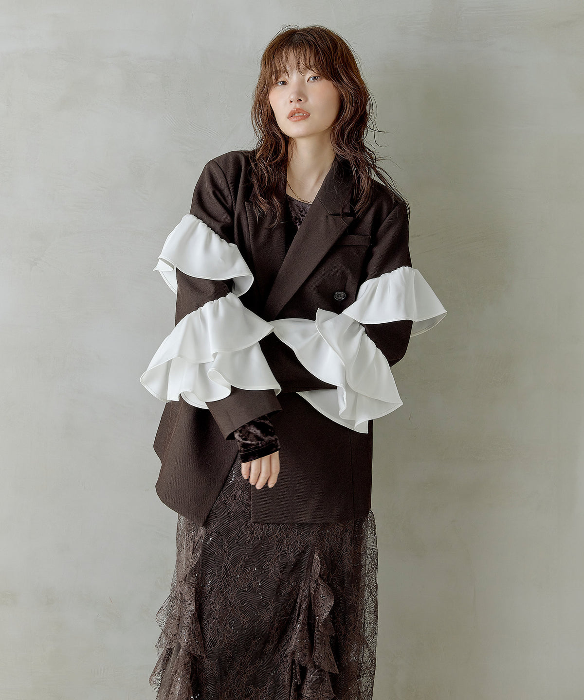 トルネードフリルテーラードジャケット
