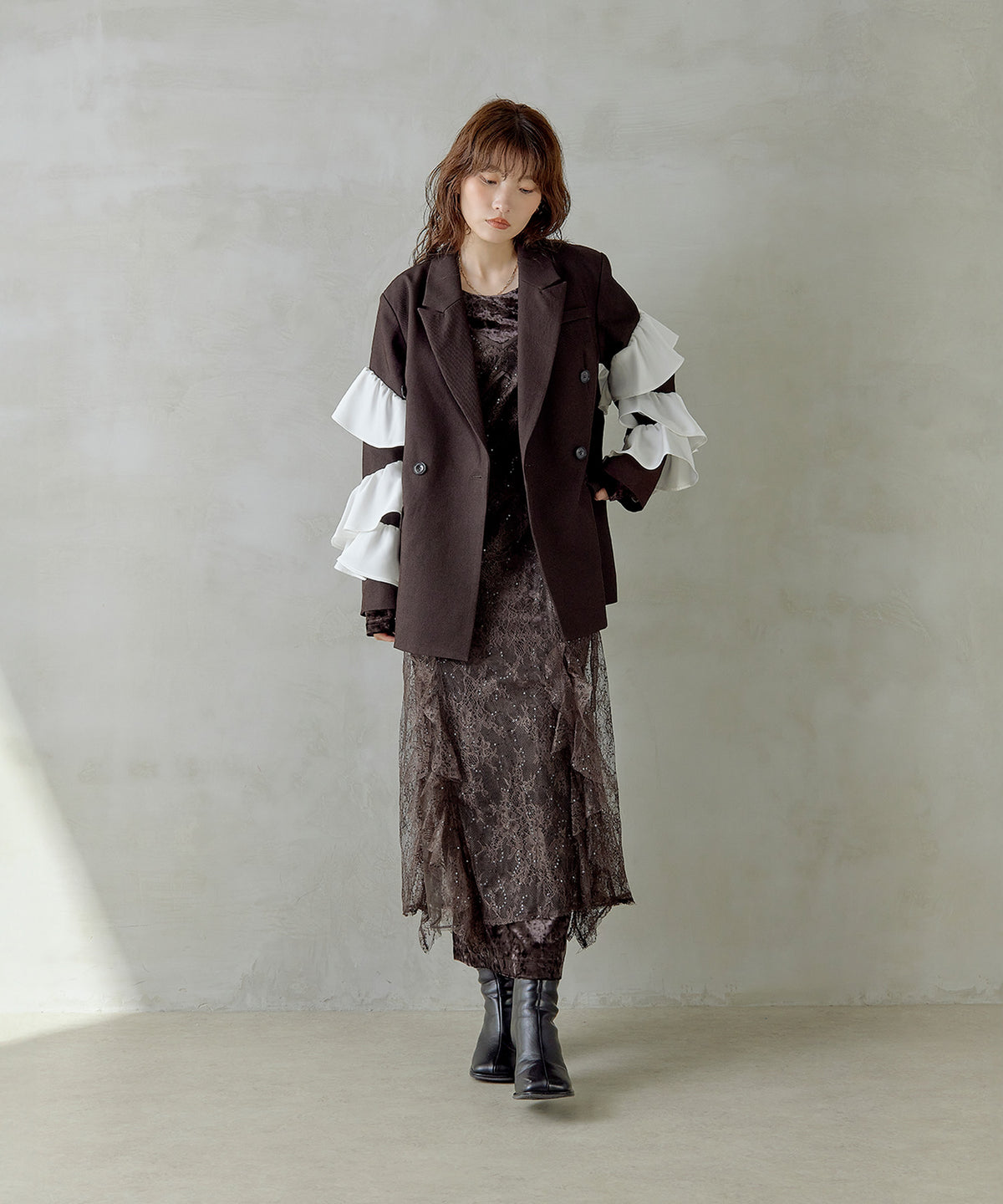 167cm / 着用 M / ブラウン