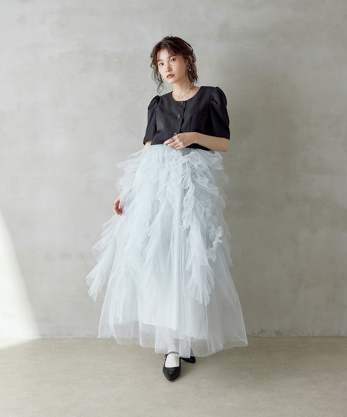 167cm / 着用 M / ライトブルー