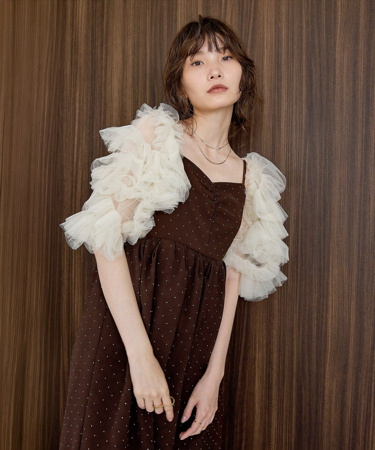 ミキシングチュールフリルボレロ