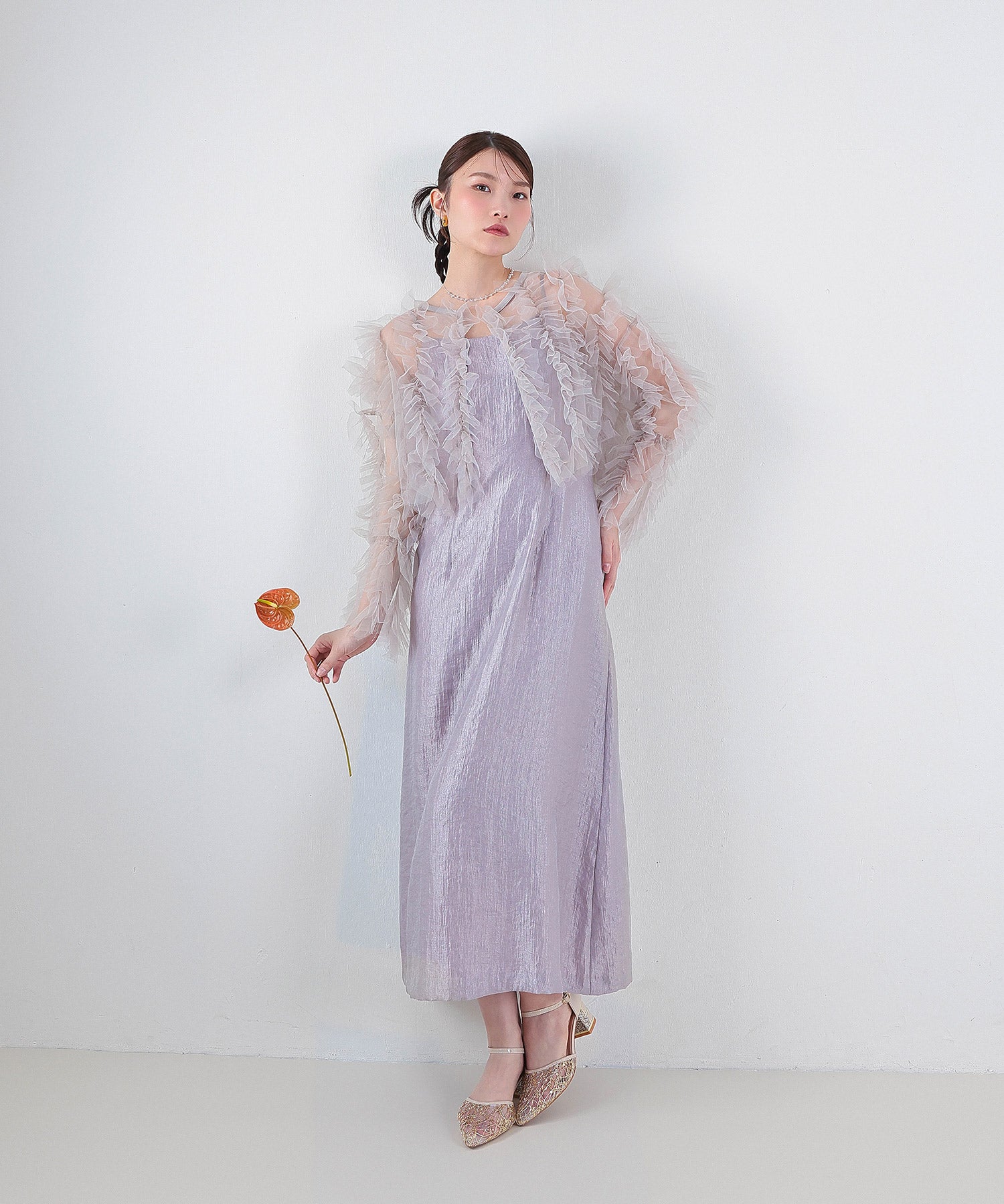 チュールフリル ギャザー ボレロ トップス