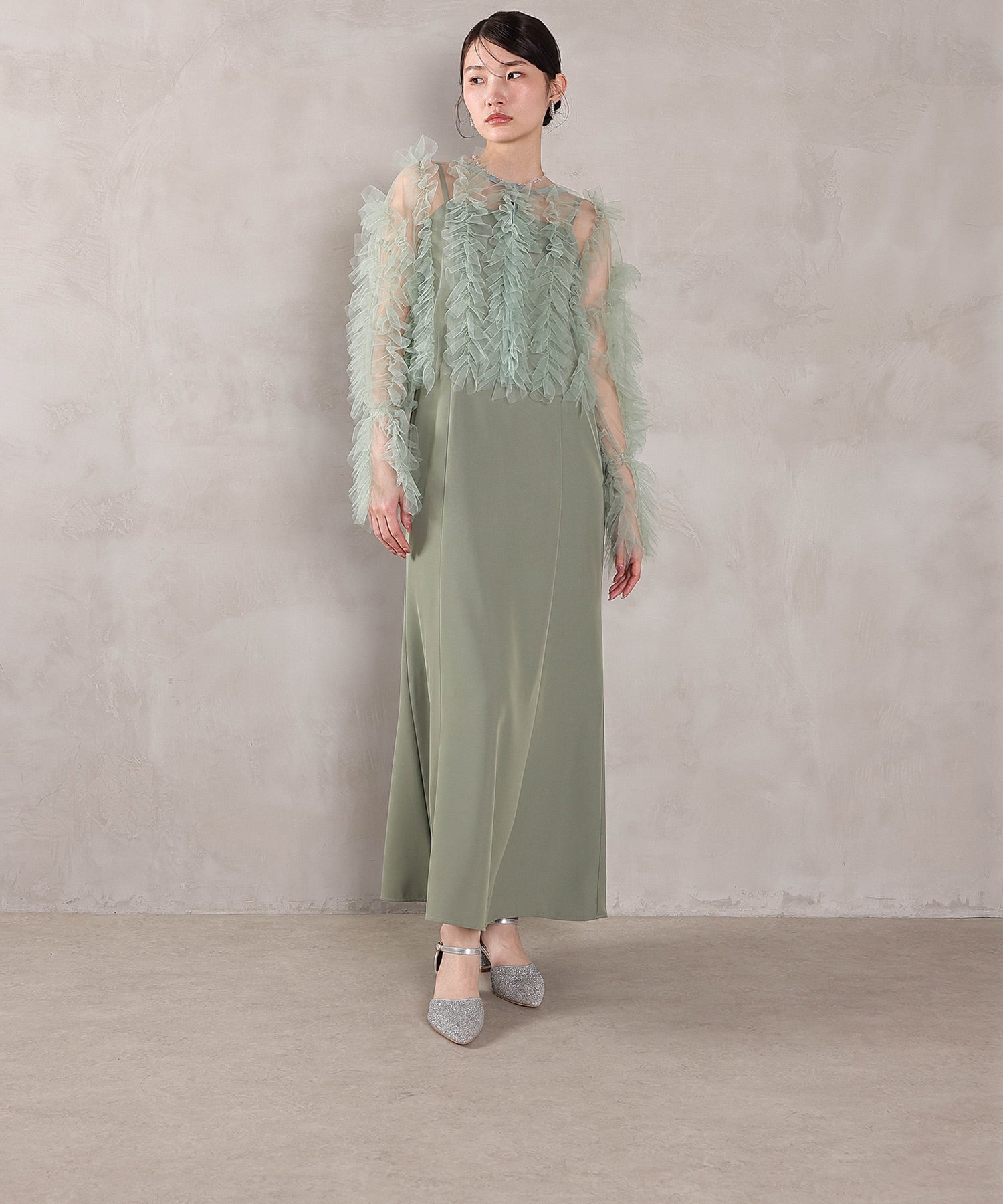 チュールフリル ギャザー ボレロ トップス