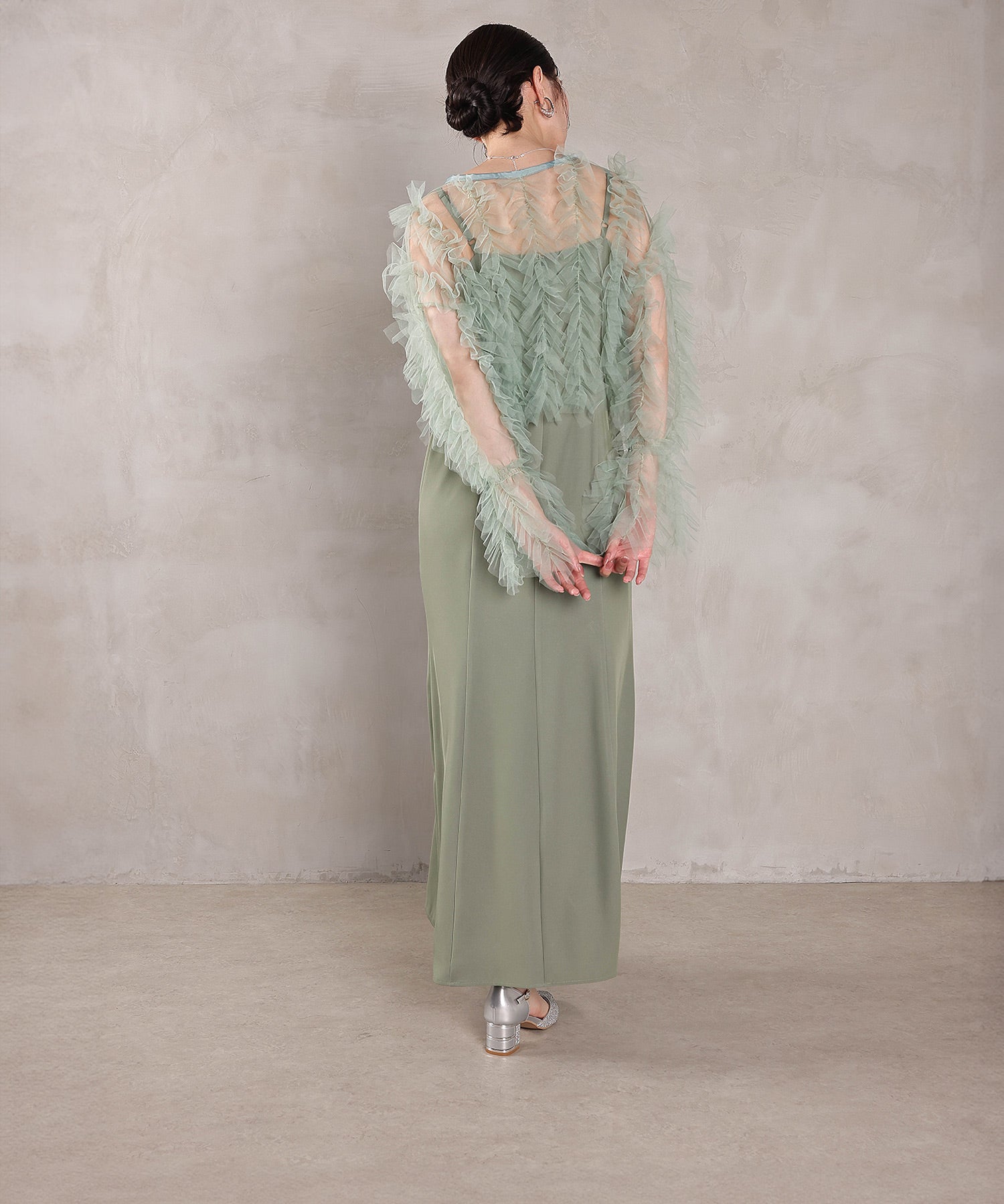 チュールフリル ギャザー ボレロ トップス