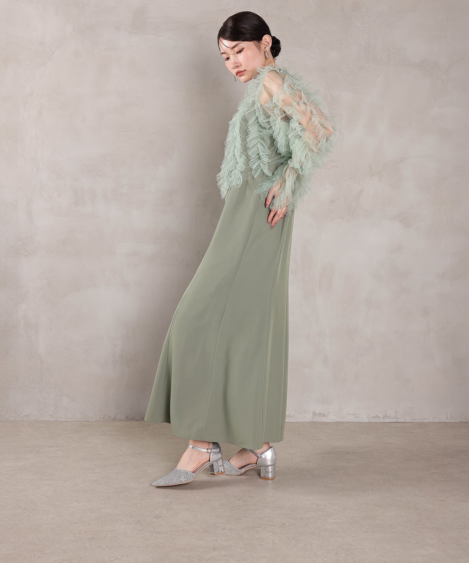 チュールフリル ギャザー ボレロ トップス