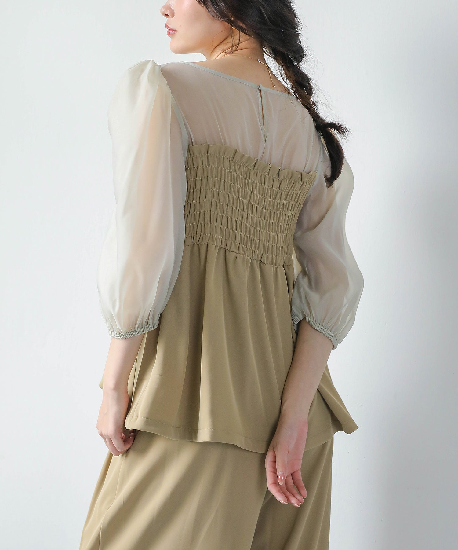 ビスチェペプラムトップス パンツ セットアップ ドレス