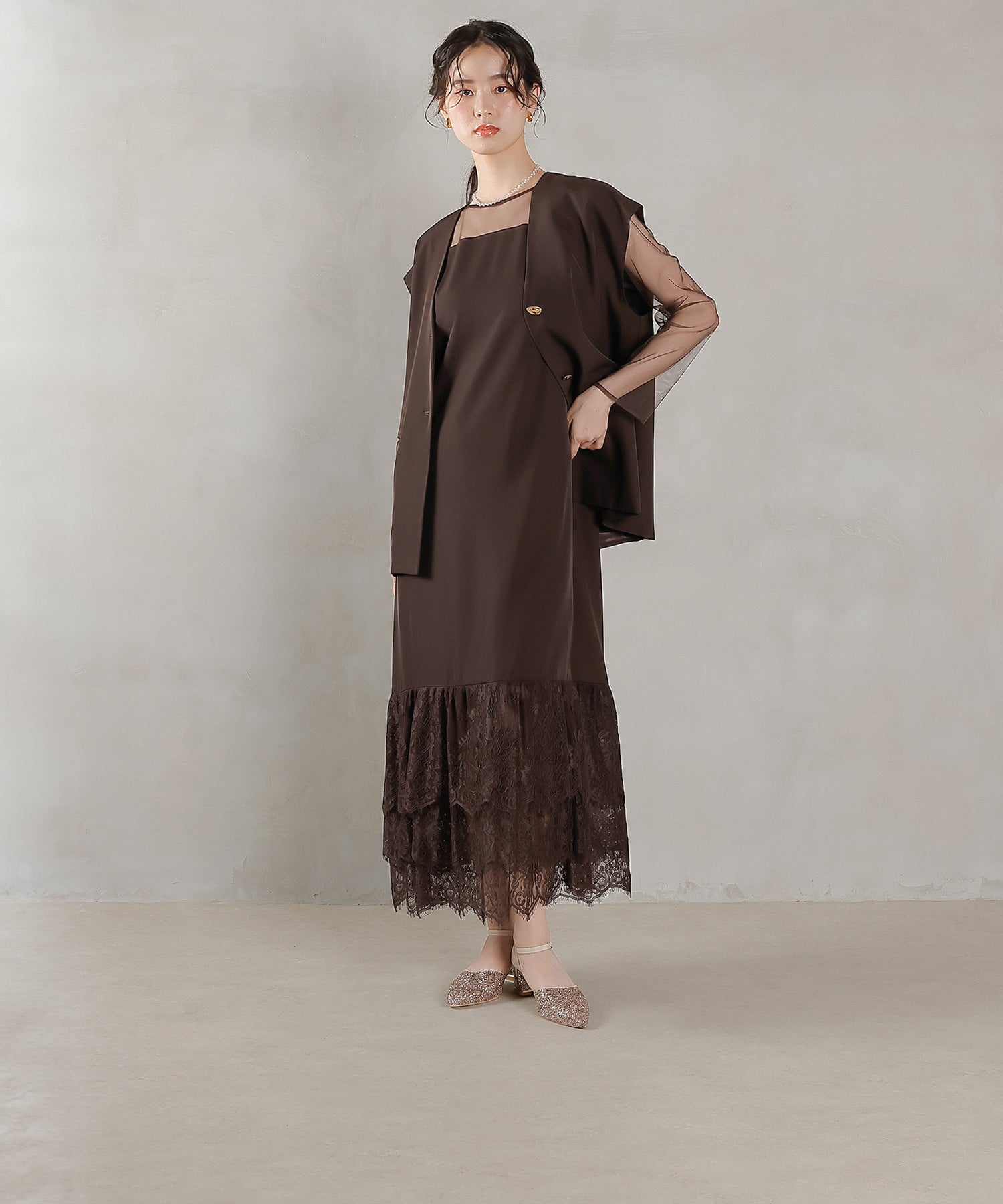170cm / 着用 M / ブラウン