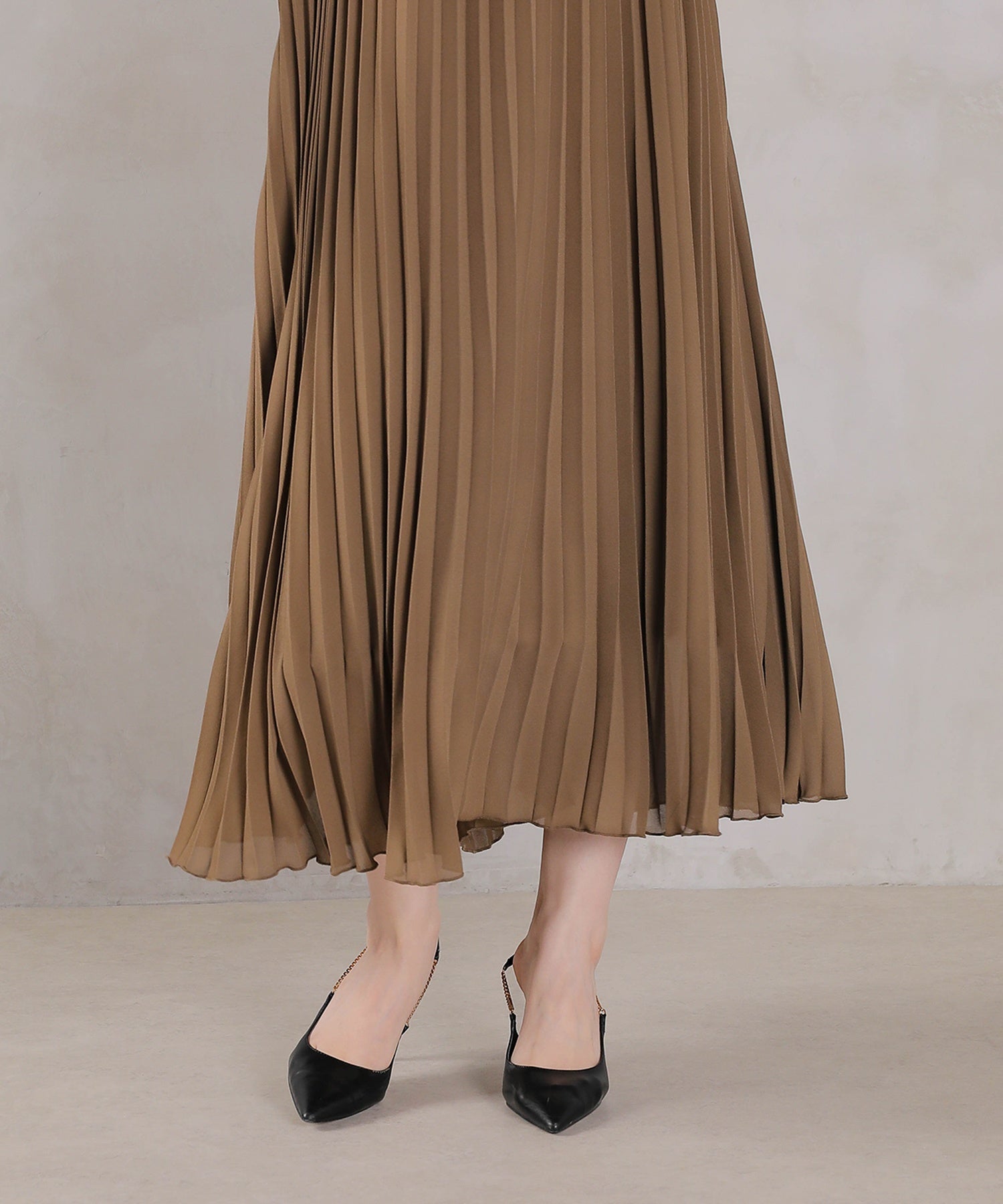 プリ―ツ Aライン ワンピース ジレ ジャケット 2点セット