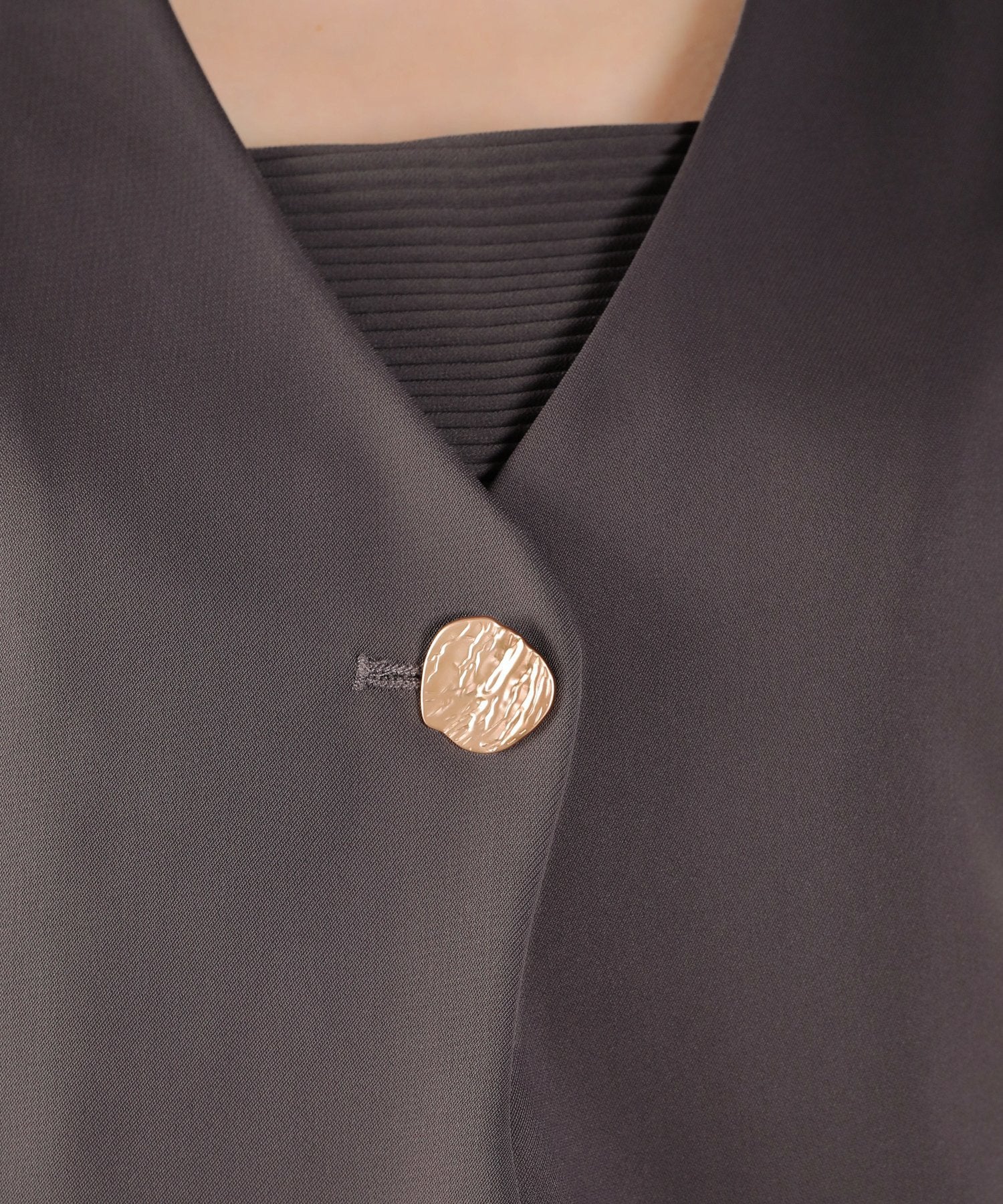 プリ―ツ Aライン ワンピース ジレ ジャケット 2点セット