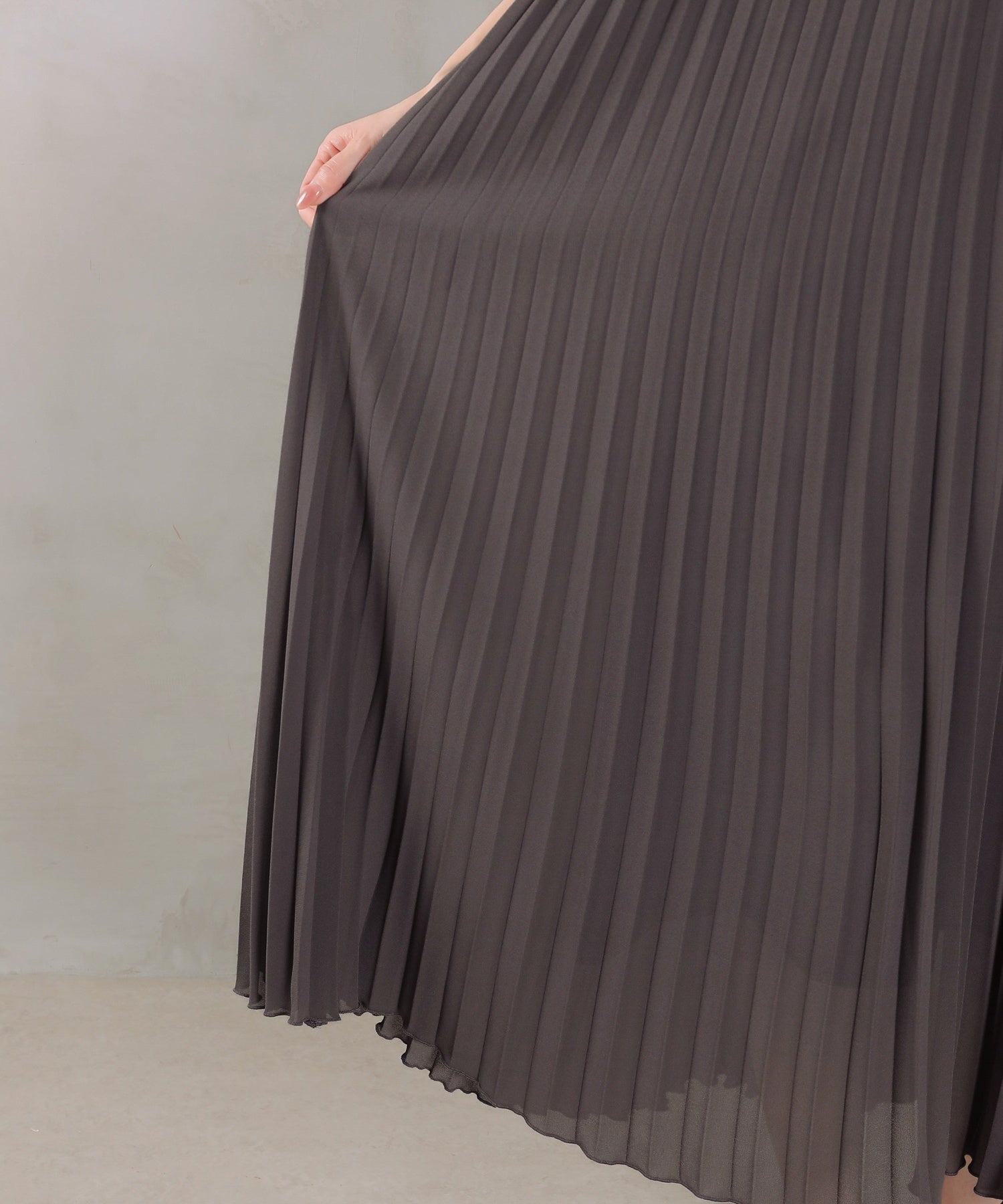 プリ―ツ Aライン ワンピース ジレ ジャケット 2点セット