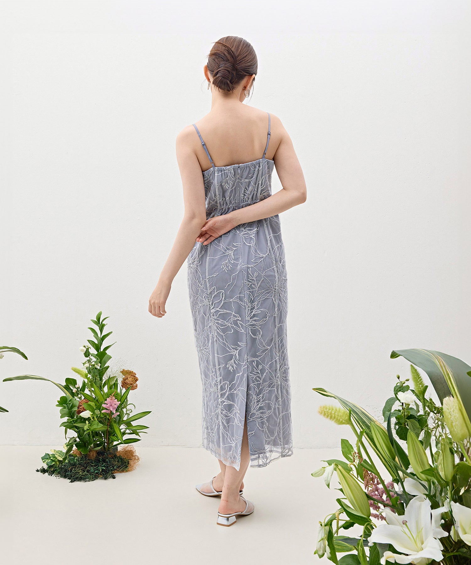 刺繍レースボリュームIラインドレスセットアップ
