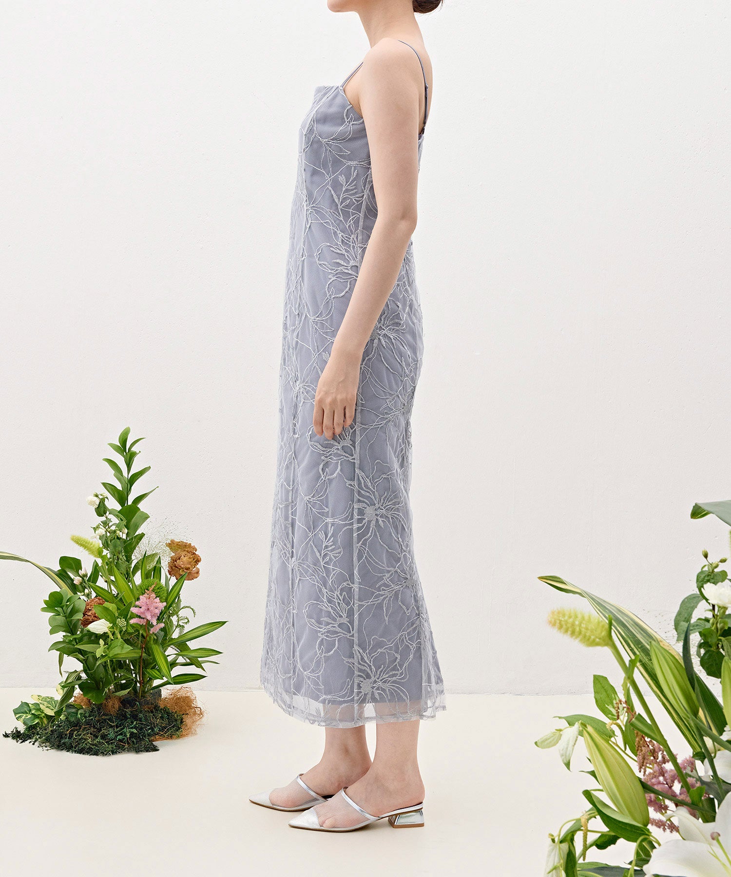 刺繍レースボリュームIラインドレスセットアップ