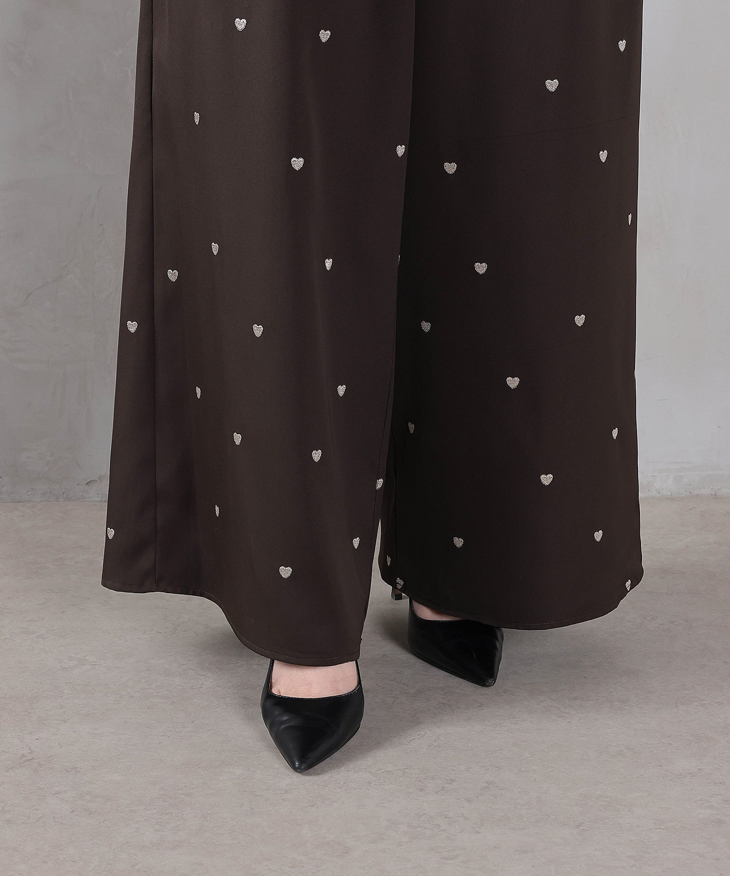 ハート刺繍ペプラムパンツドレス3点セット