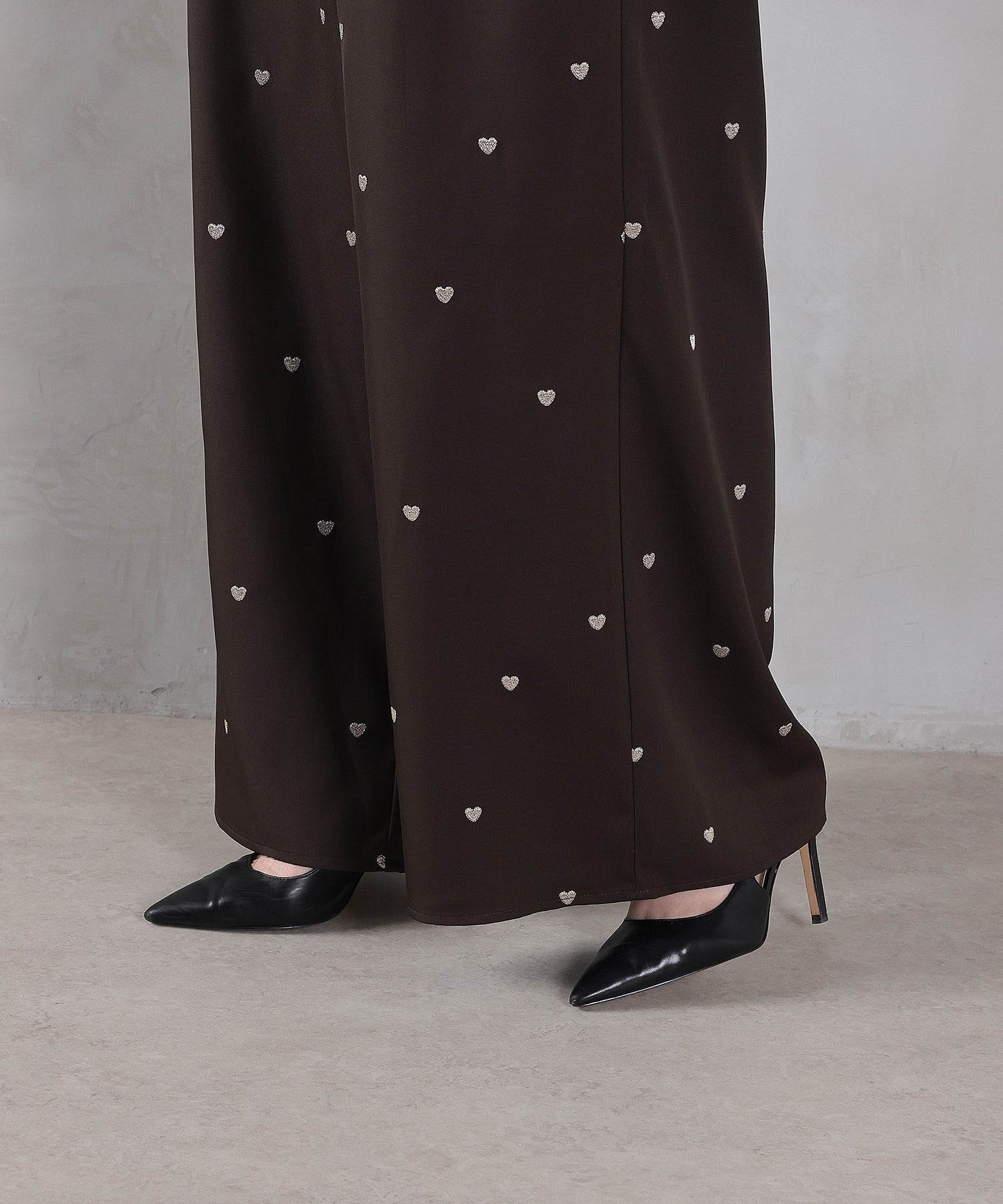 ハート刺繍ペプラムパンツドレス3点セット