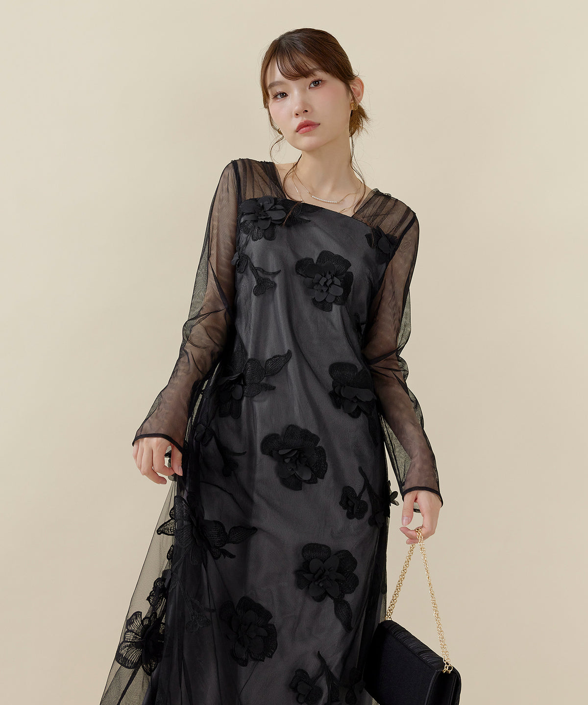 10月28日発売　花柄立体レースAラインドレス