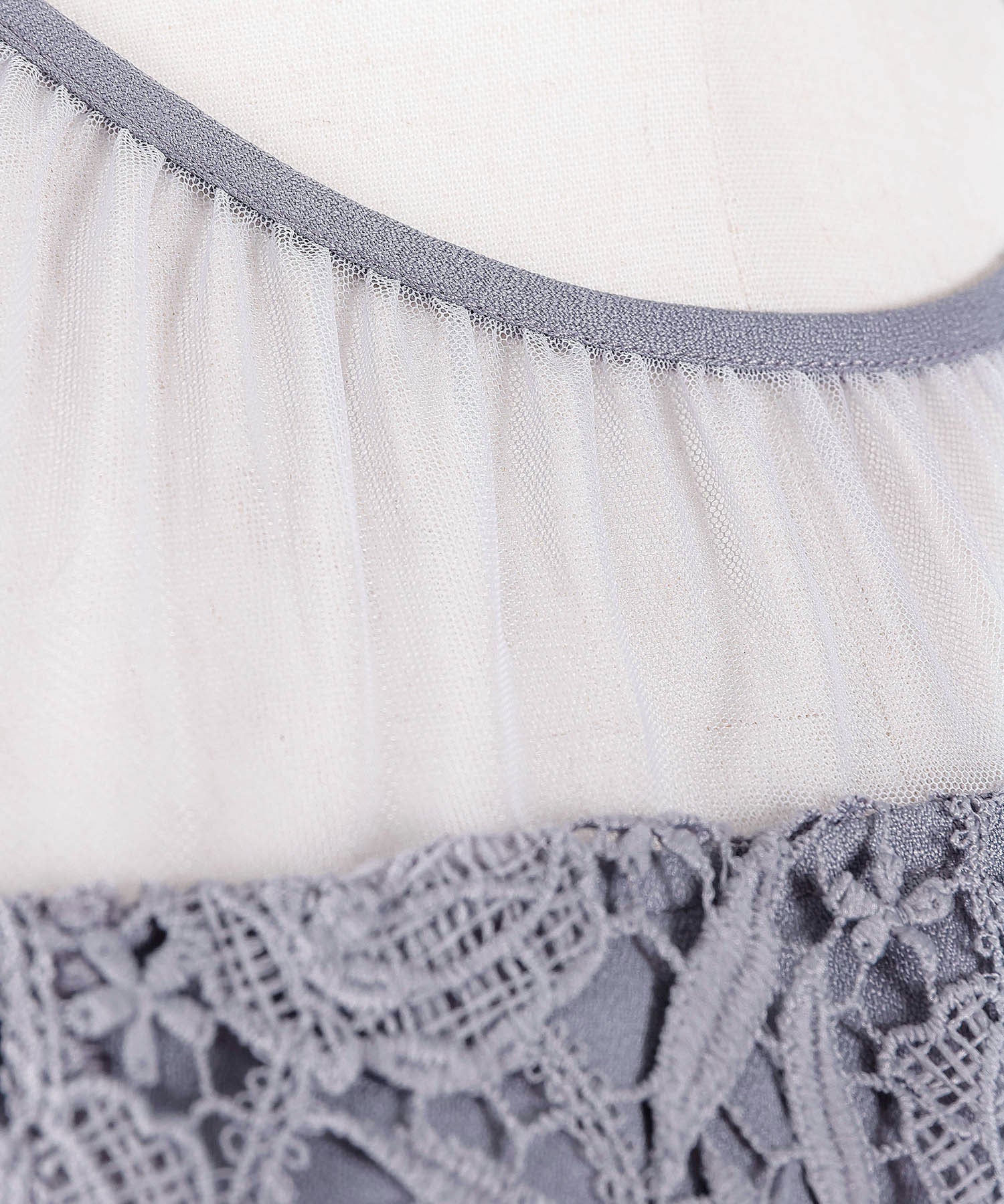 ケミカルレース Aラインワンピースドレス