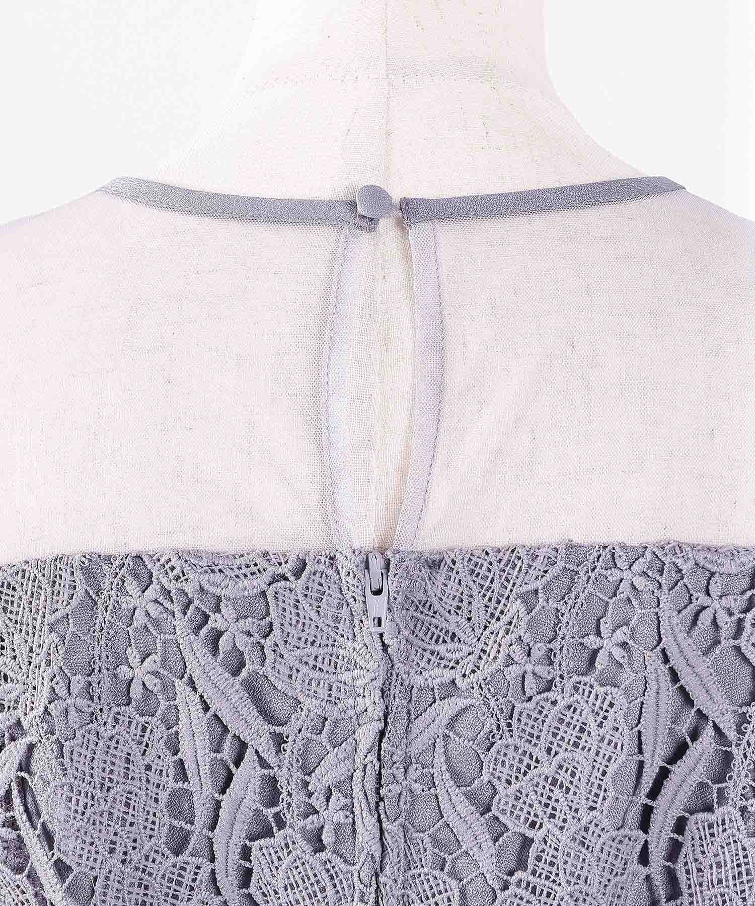 ケミカルレース Aラインワンピースドレス