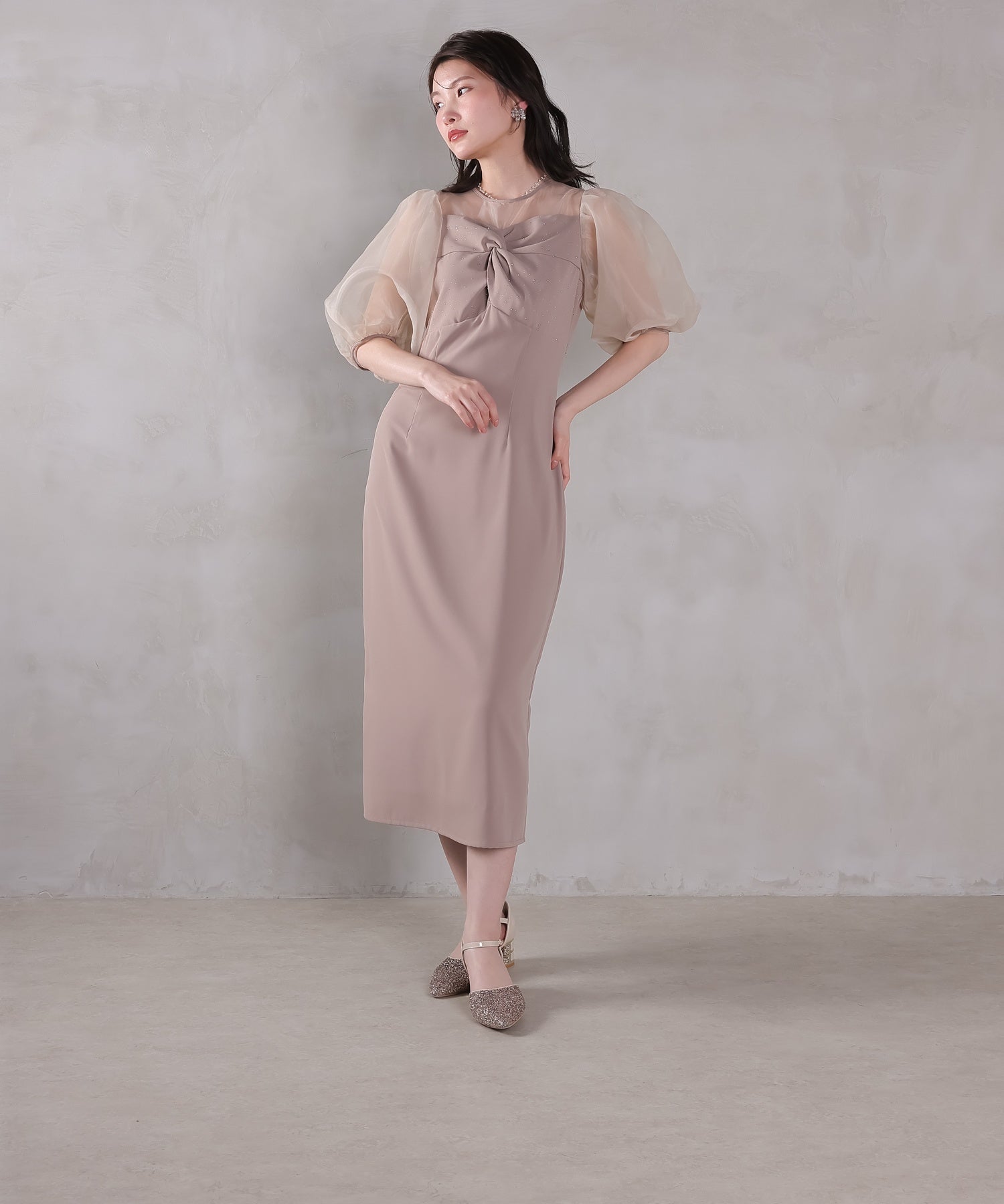 167cm / 着用 M / グレーベージュ