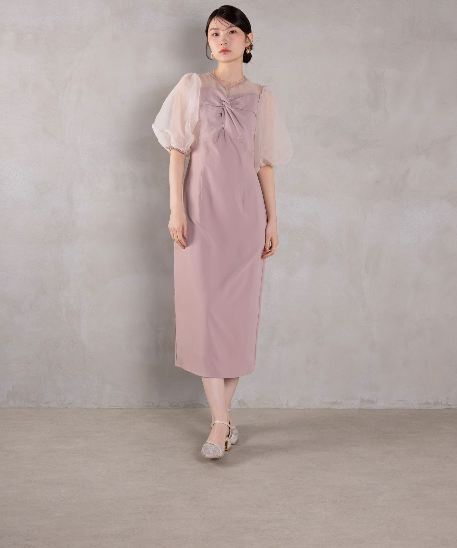 167cm / 着用 M / ピンクベージュ