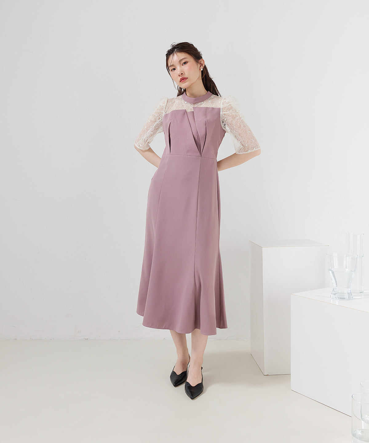167cm / 着用 M / モーブ系