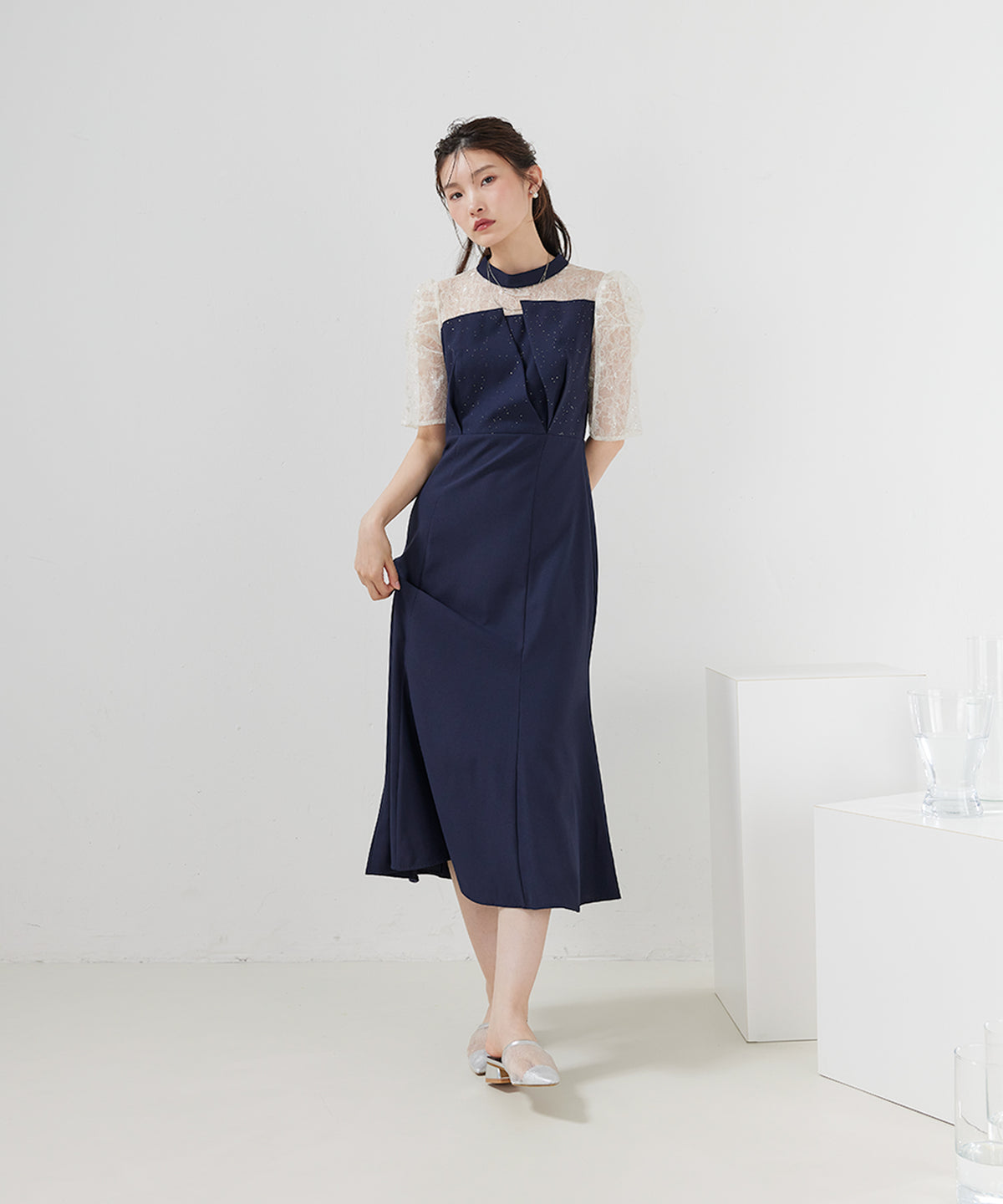 167cm / 着用 M / ネイビー
