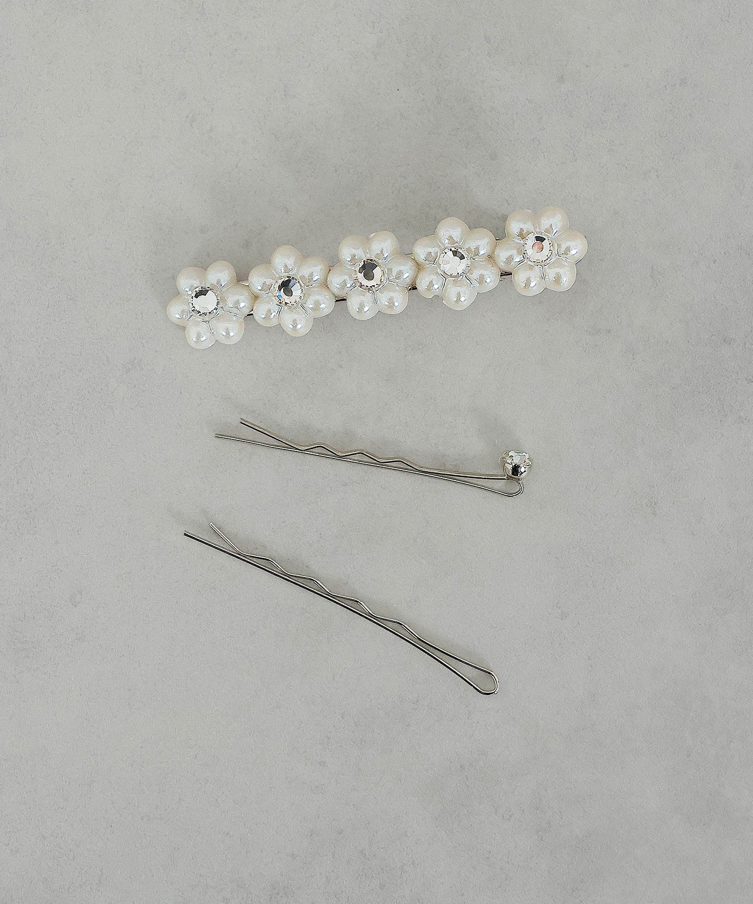 3点セット ビジュー パール キラキラ フラワー ヘアピン ヘアクリップ セット