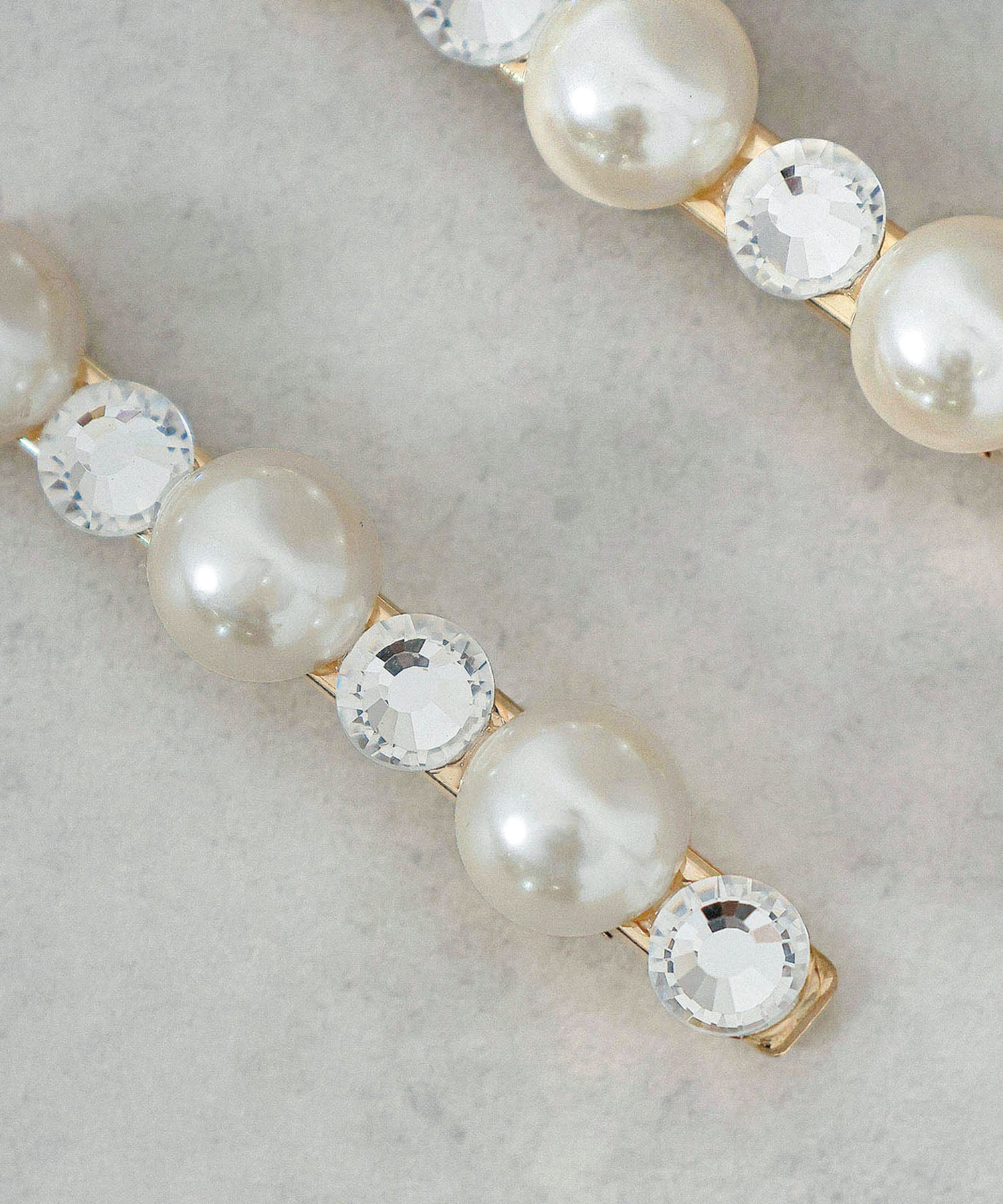 パール ビジュー ラインストーン キラキラ ヘアクリップ ヘアピン 2本