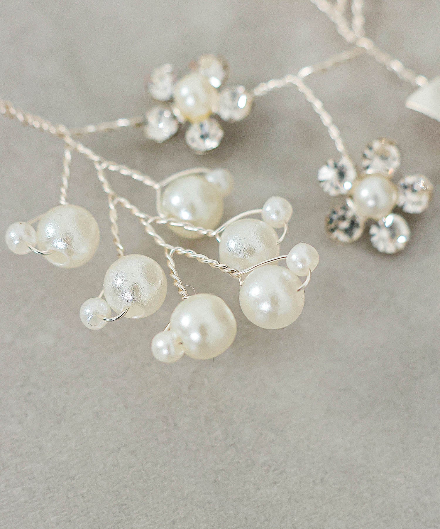 パール ビジュー フラワー リーフ ヘッドドレス ヘアアクセサリー