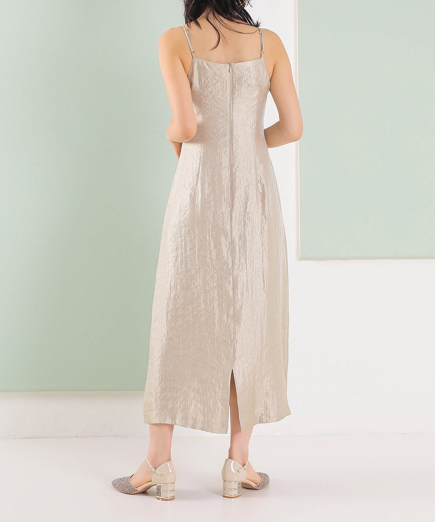 【kaene 別注カラー】ボリュームチュールブラウス 光沢サテンAラインワンピース 2点セットドレス パーティー結婚式 お呼ばれ オケージョンドレス