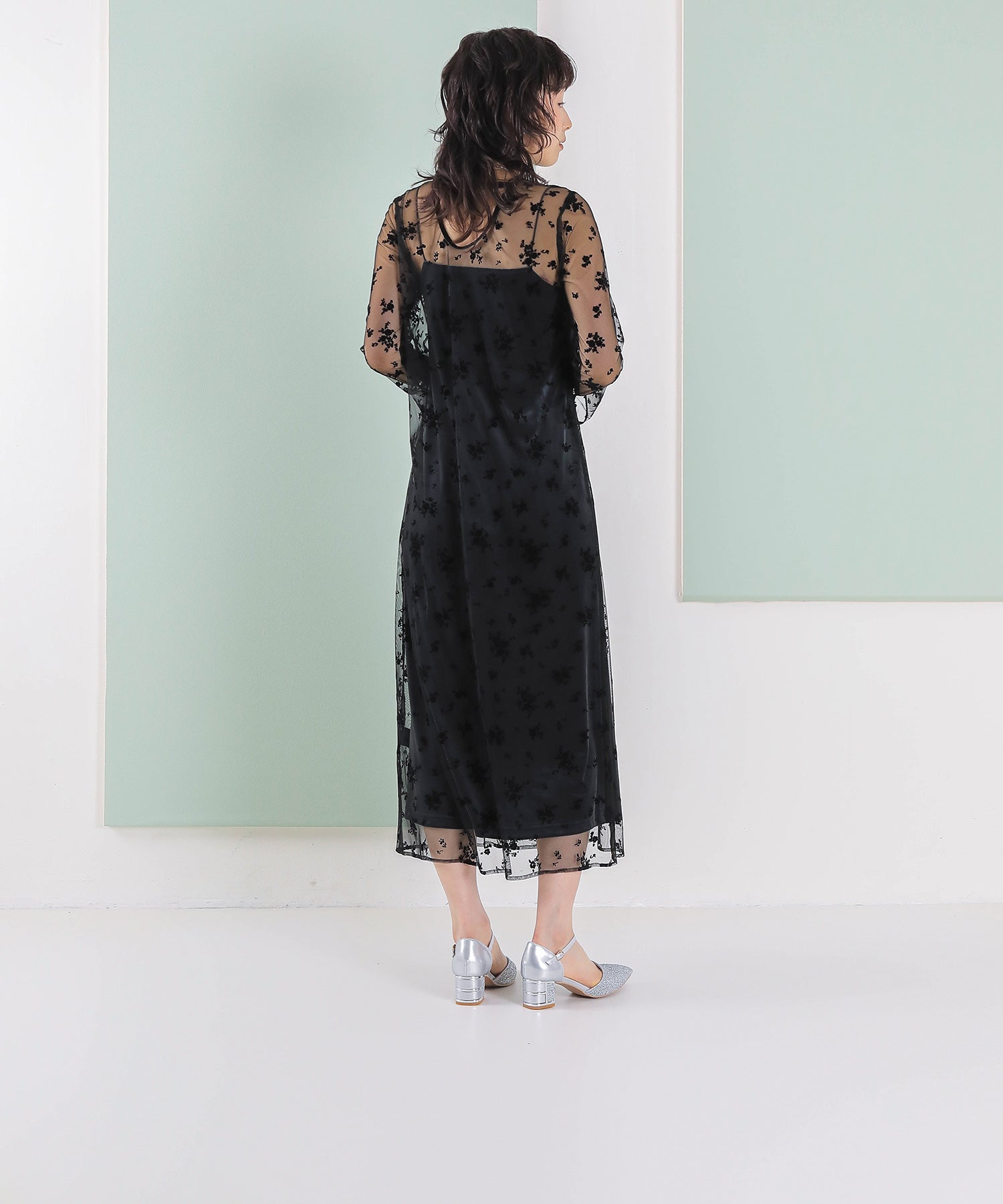 kaene 別注カラー】フロッキーベロアチュールレース 2way Iライン