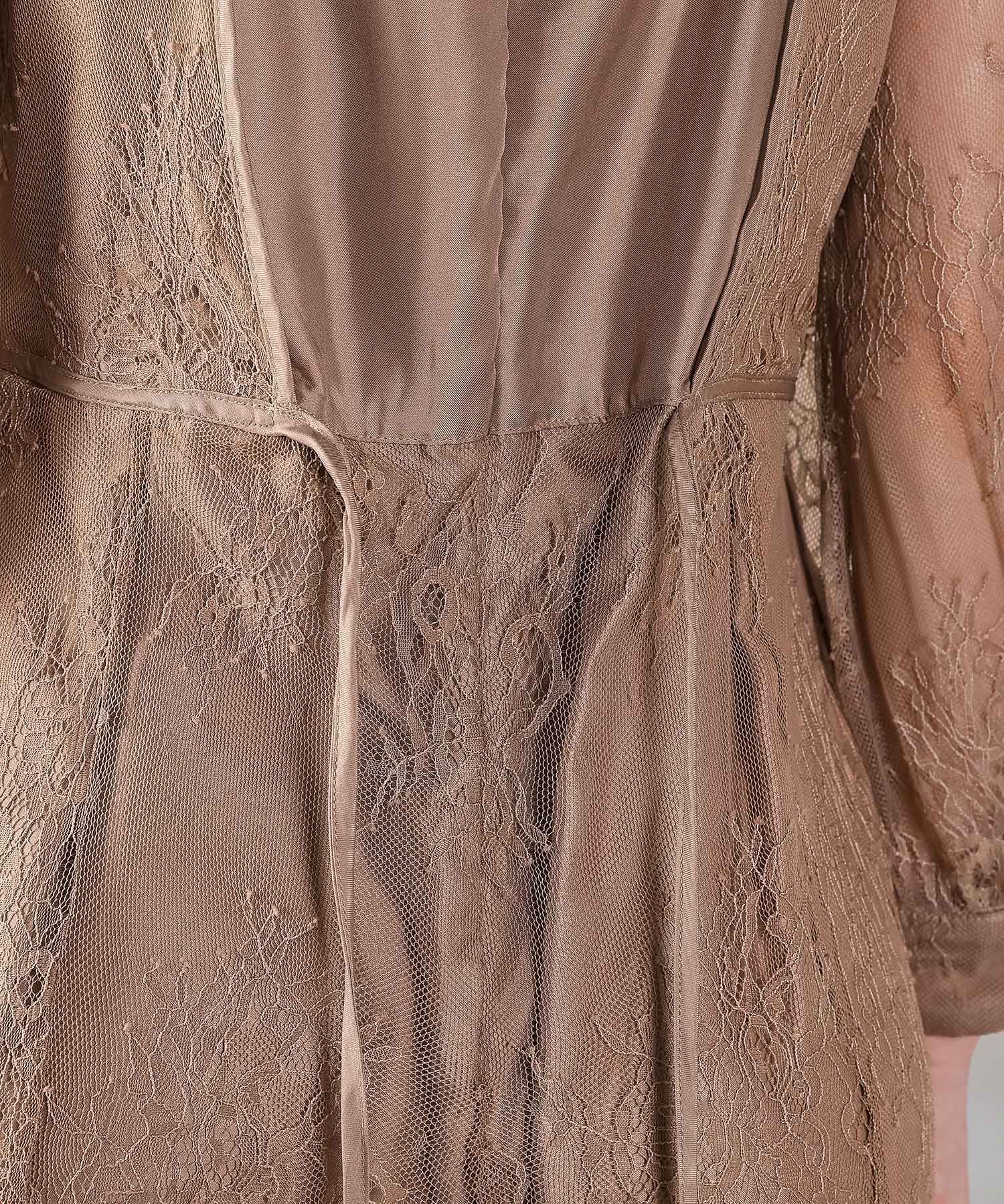 刺繍レース バックデザイン 総レース フレアワンピース ドレス パーティー