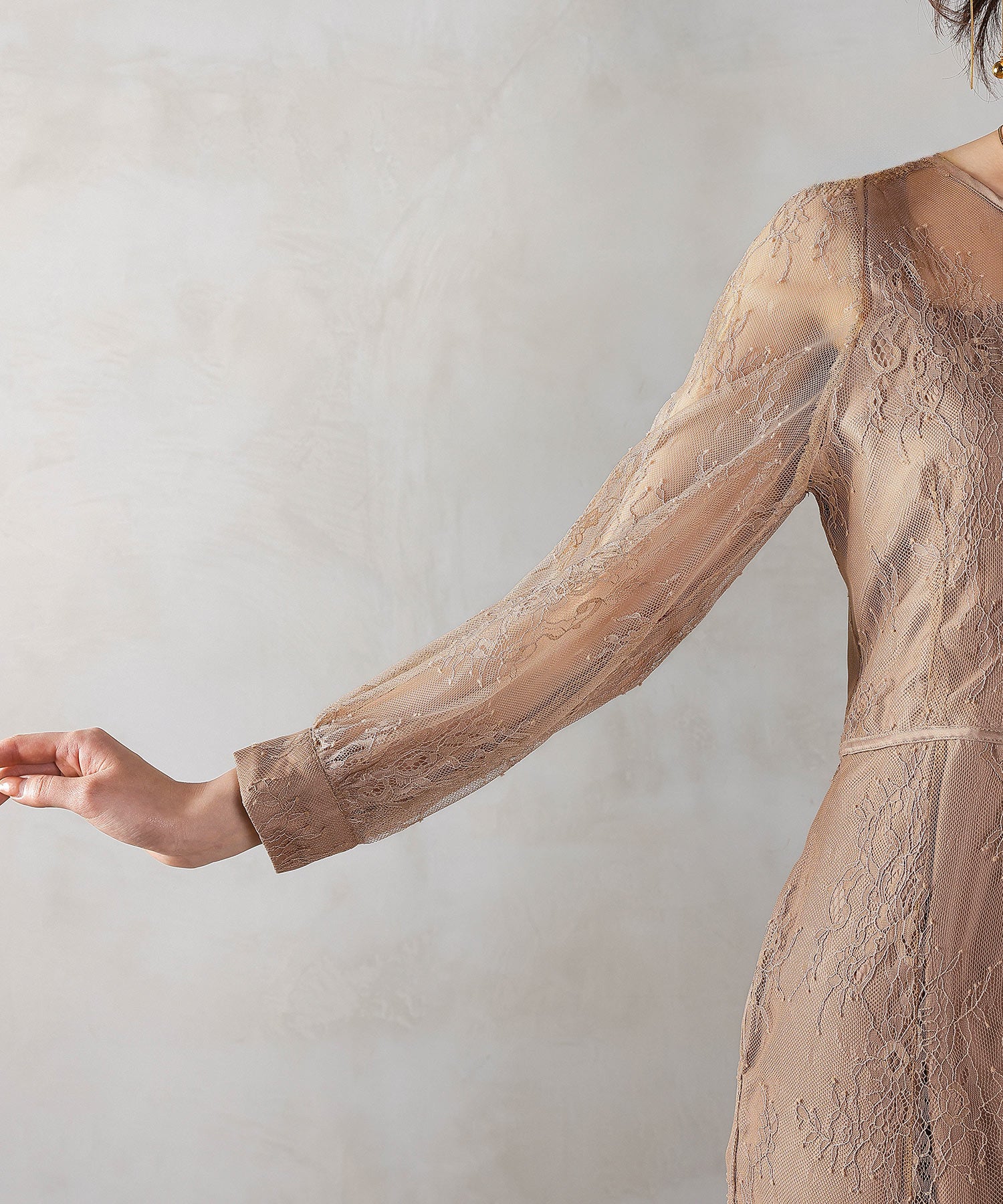 刺繍レース バックデザイン 総レース フレアワンピース ドレス パーティー