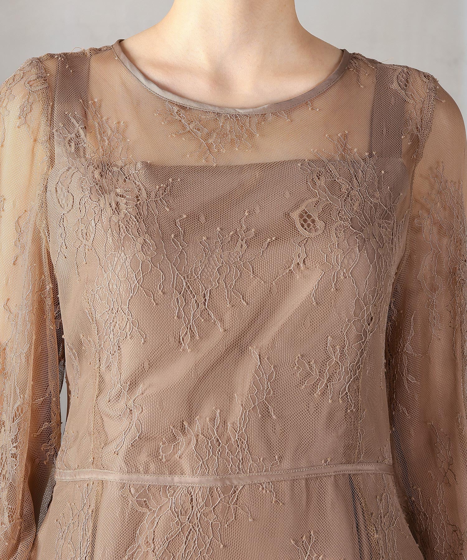 刺繍レース バックデザイン 総レース フレアワンピース ドレス パーティー