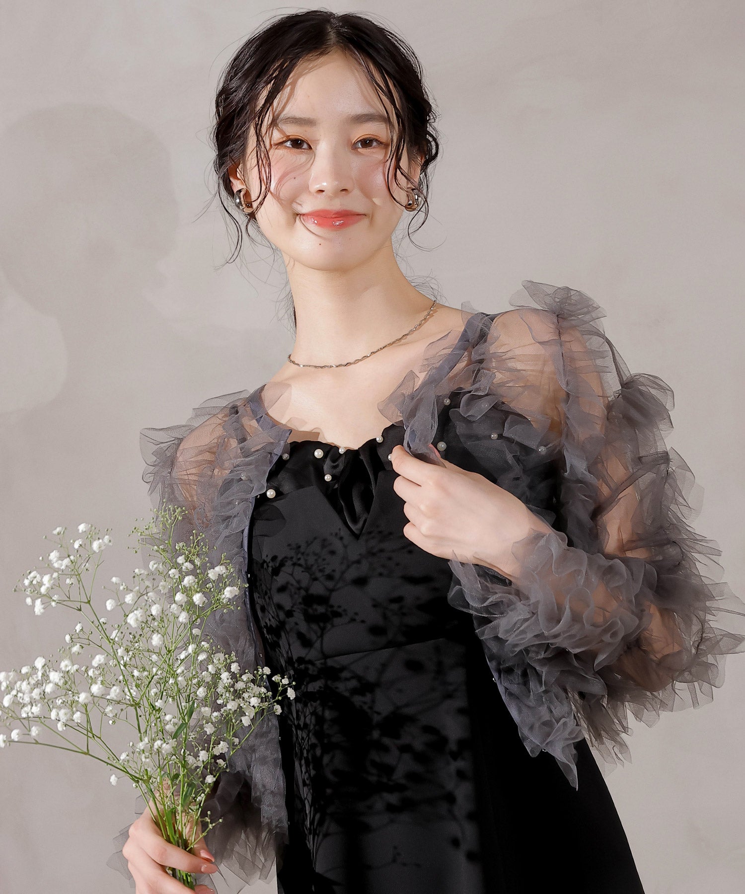 チュールフリル ギャザー ボレロ トップス