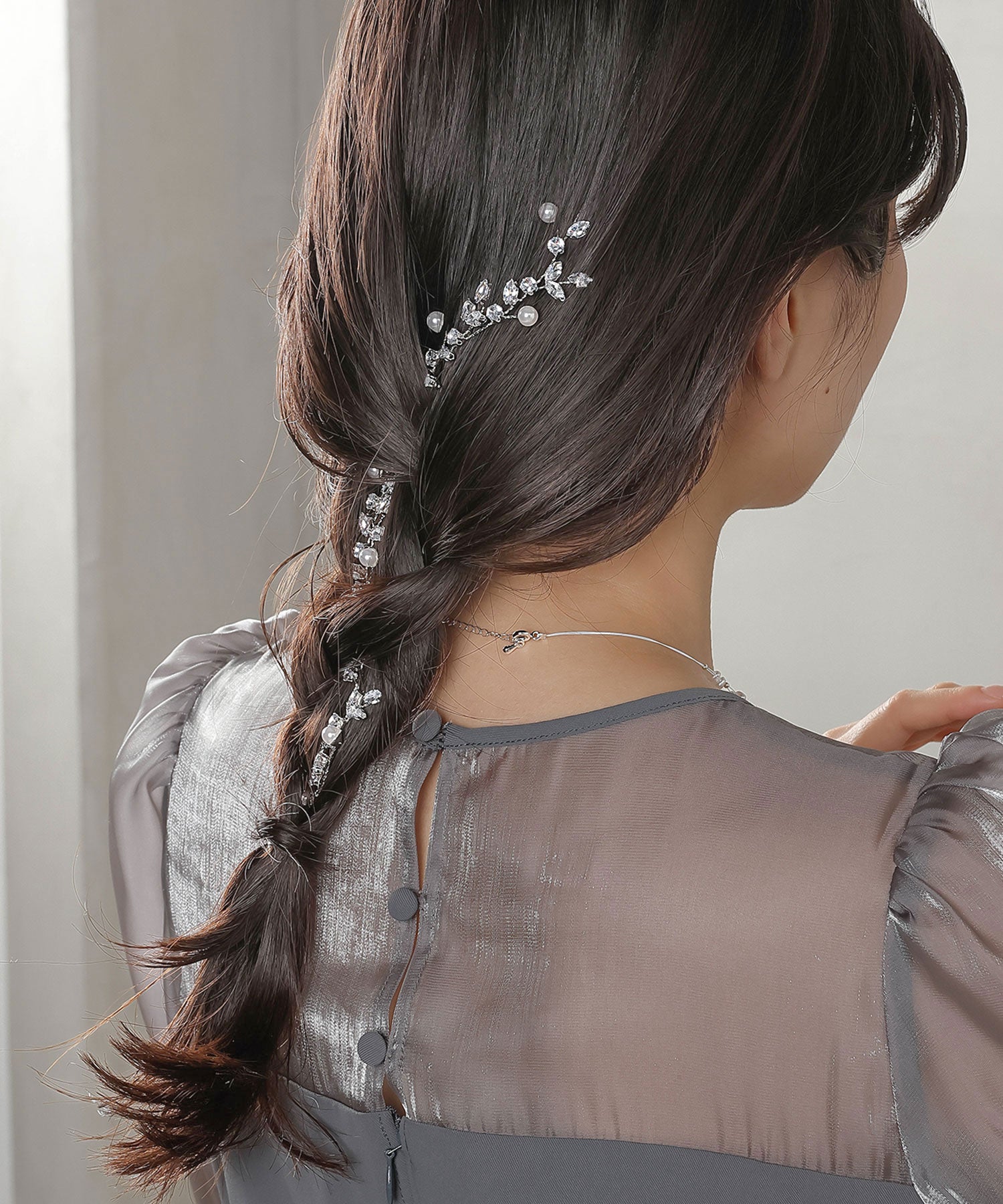 ビジュー リーフ パール ヘッドドレス ヘアアクセサリー