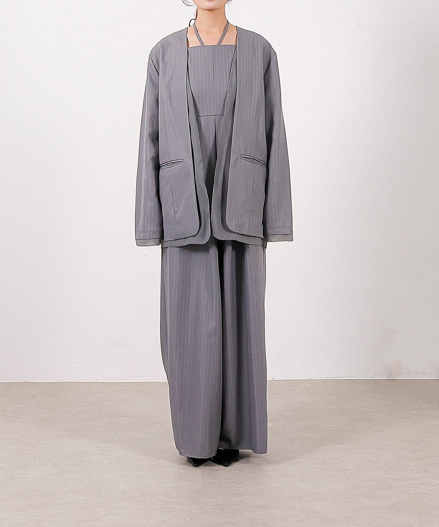 身長154cm / 着用 M<br>
普段着 SS or S / 骨格ウェーブ