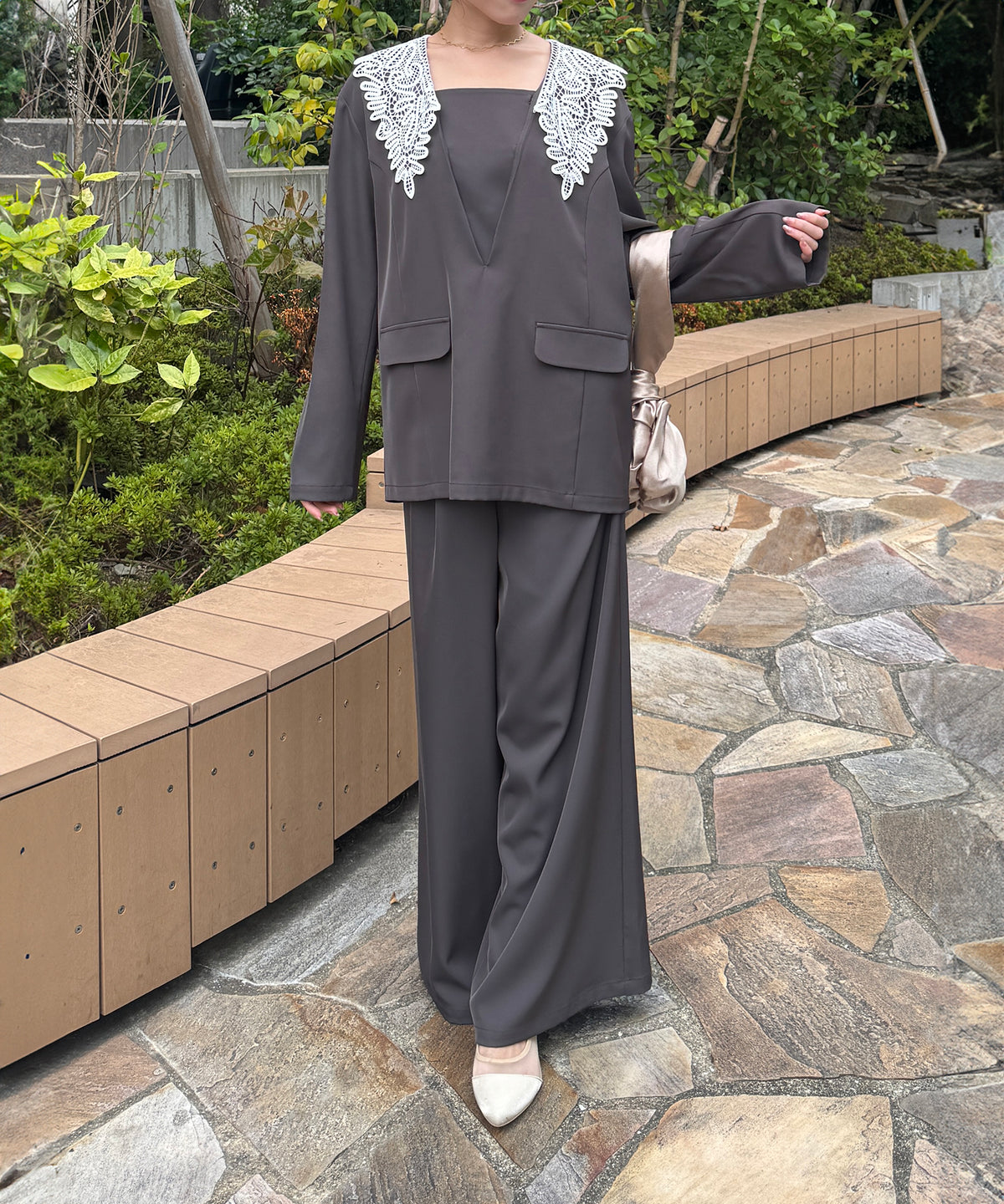 身長 157cm / 着用 M<br>
普段着 M / 骨格ウェーブ
