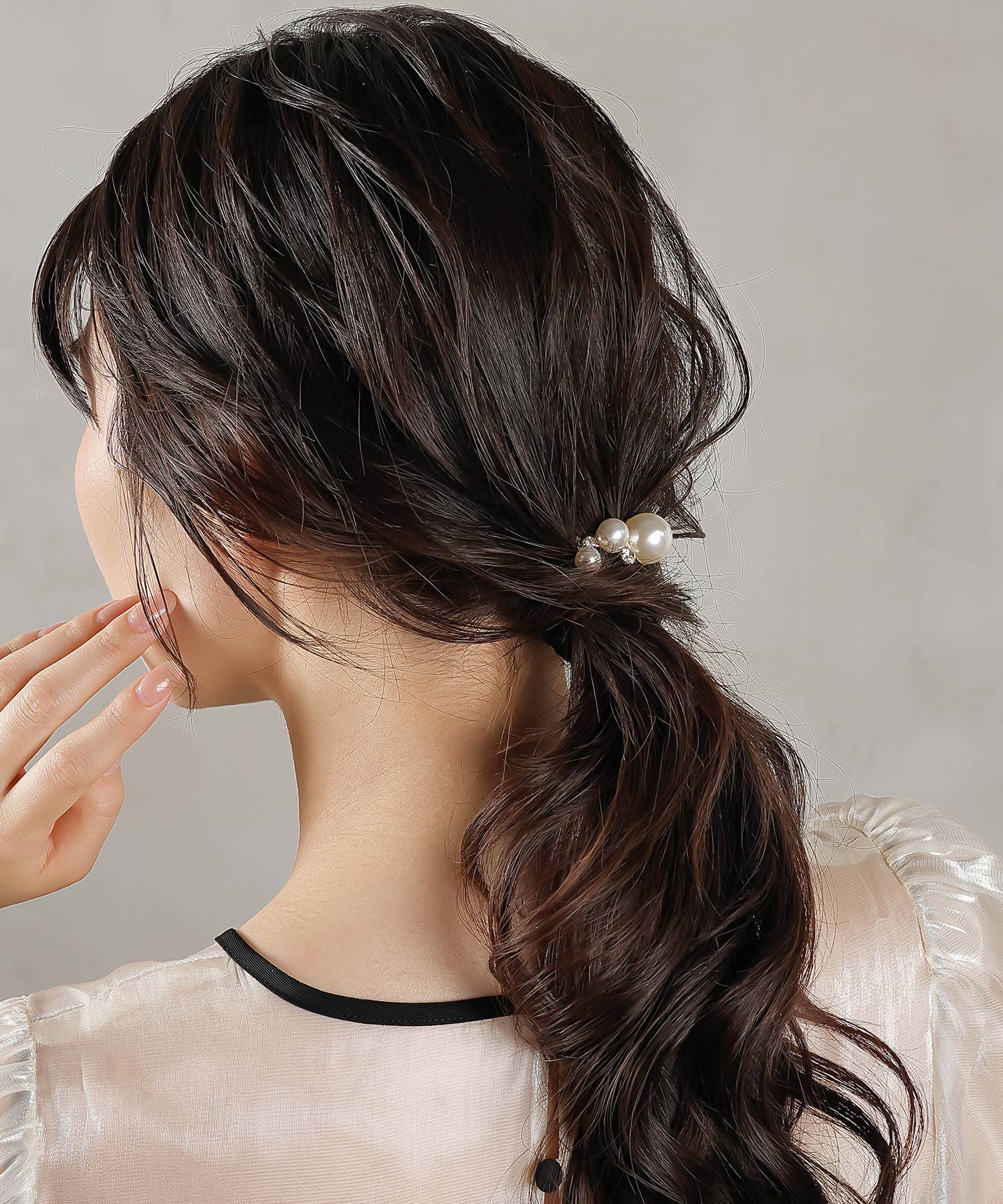 パール ビジュー ミニヘアカフ