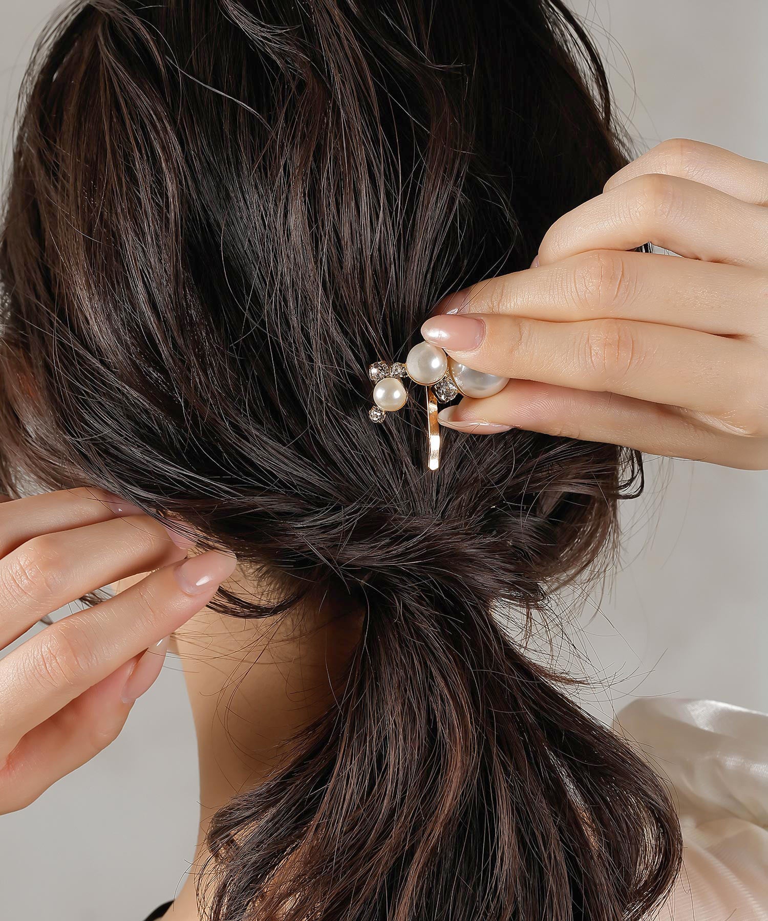 パール ビジュー ミニヘアカフ
